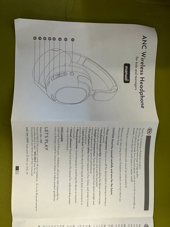 kakabomi Kids ANC Bluetooth Headphones – Pink Hearts - photo 5