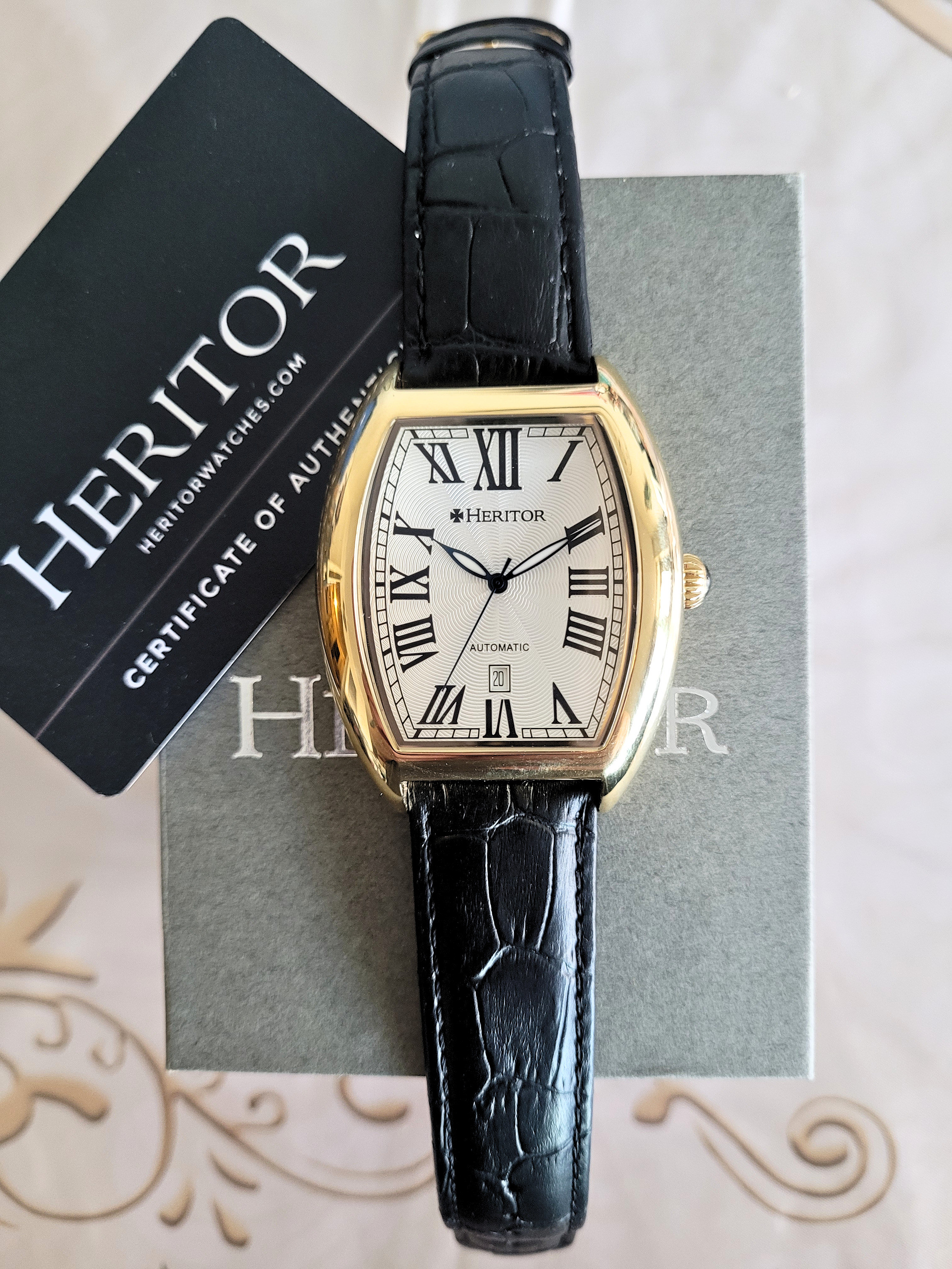 Heritor Men's Redmond Automatic Leather Watch