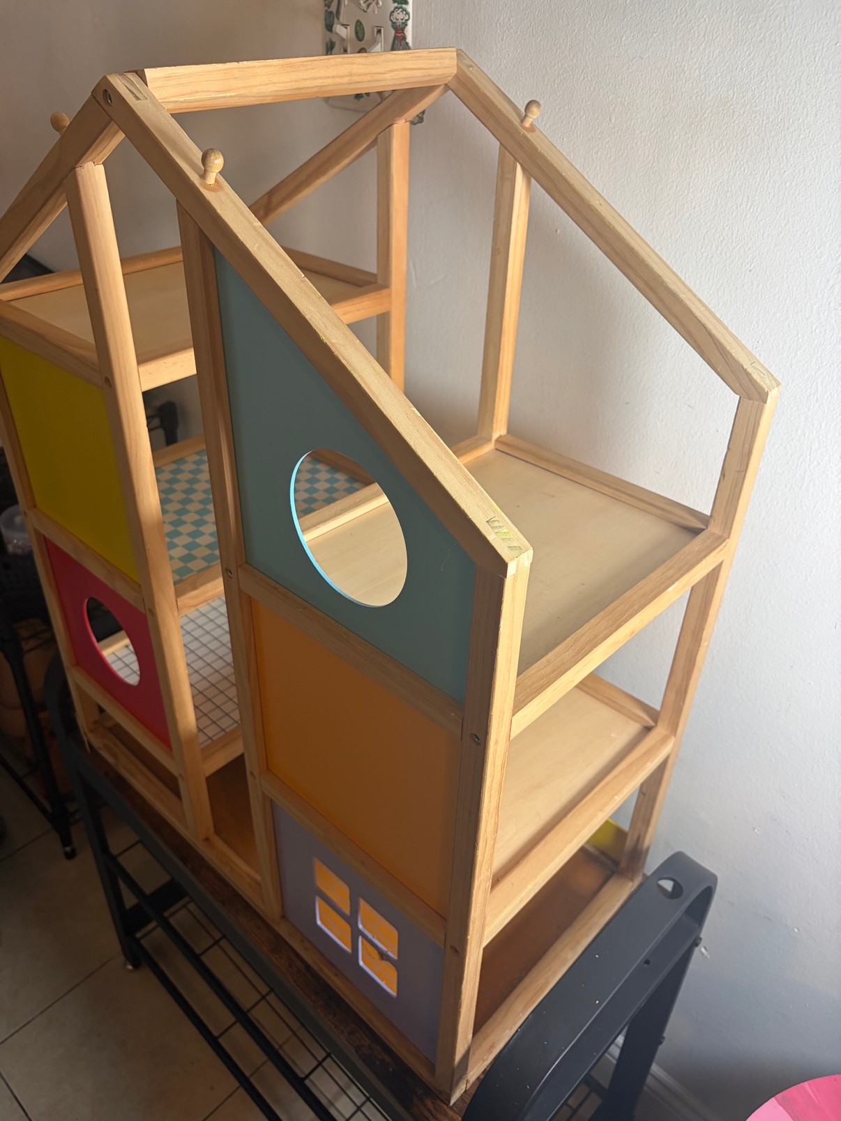 Wooden Dollhouse — Colorful Panels, Kids Toy - photo 2