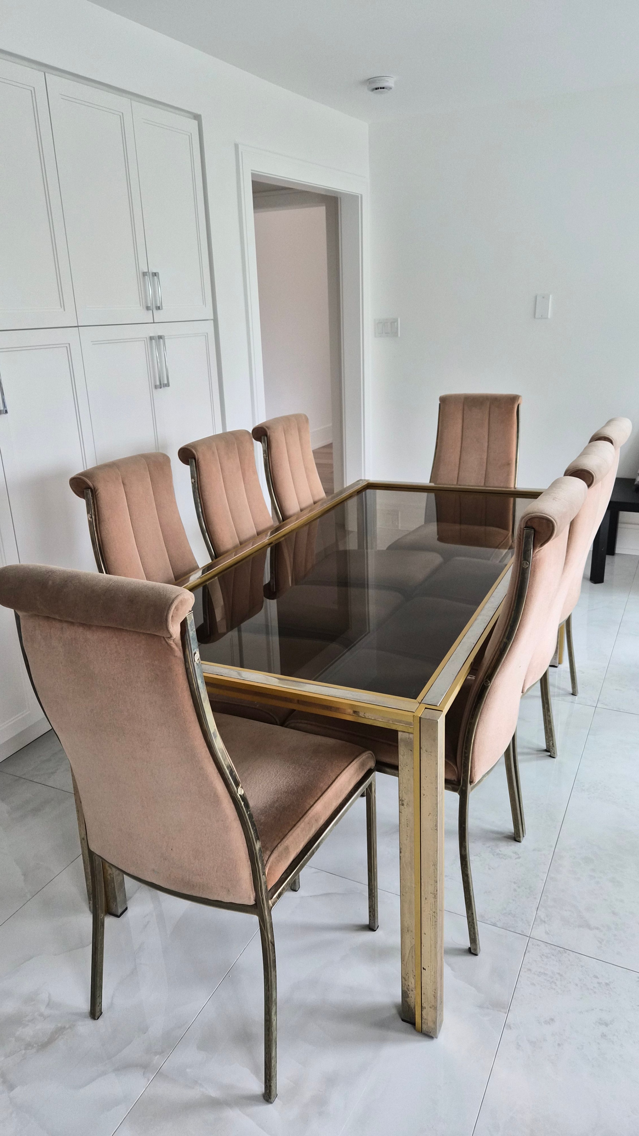 Vintage‑Inspired 80s Modern Glam Dining Set — Table + 8 Chairs - photo 2