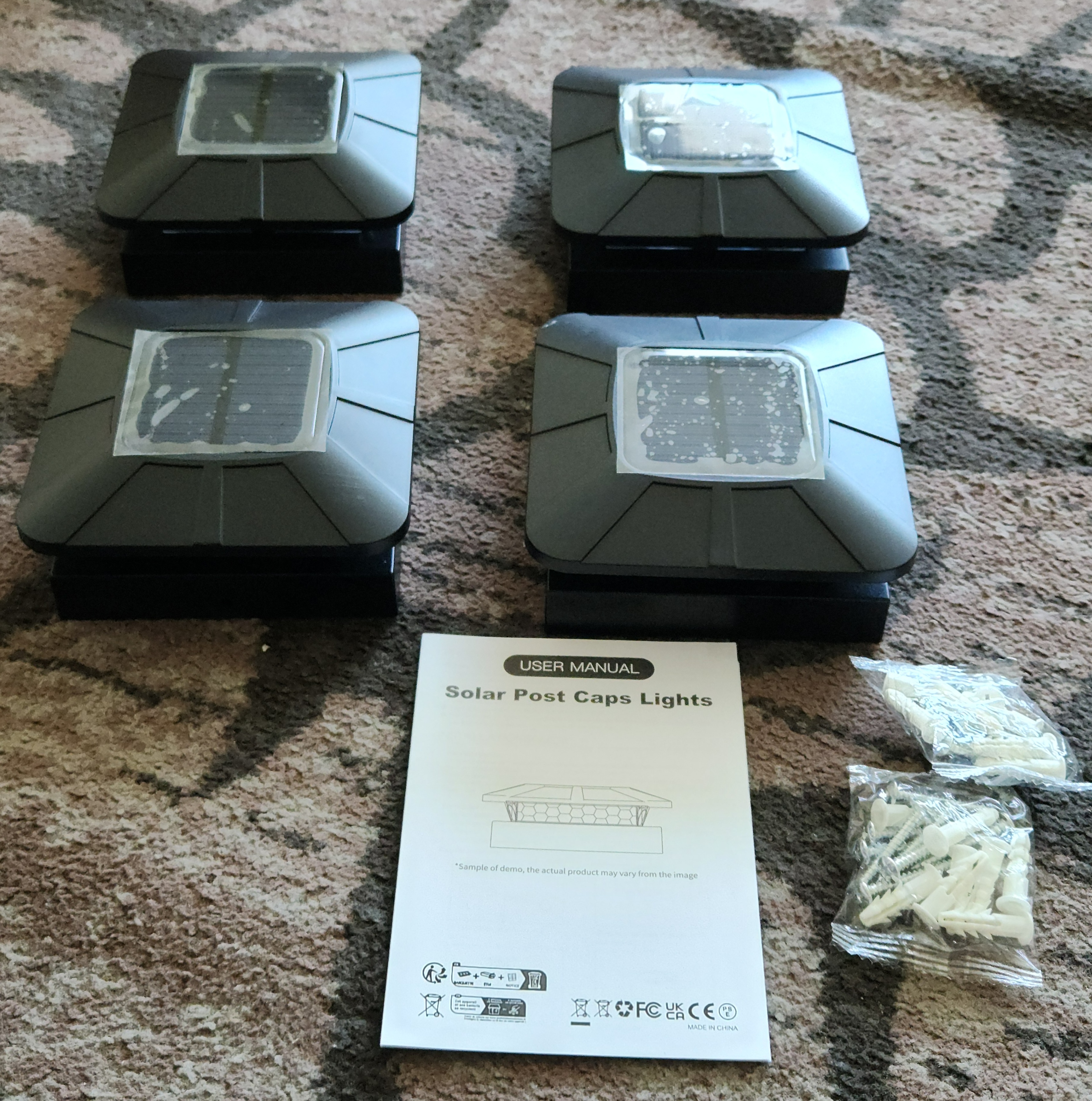 Solar Post Cap Lights – 4 Pack, Brand New (Black) - photo 2