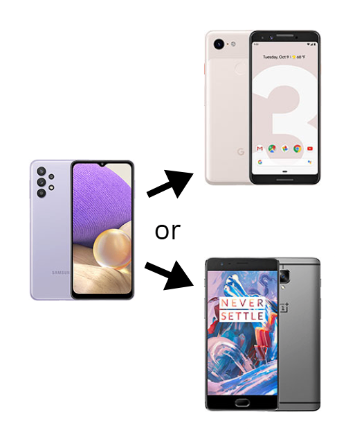 looking to trade in a galaxy a32 5g for a google pixel/oneplus