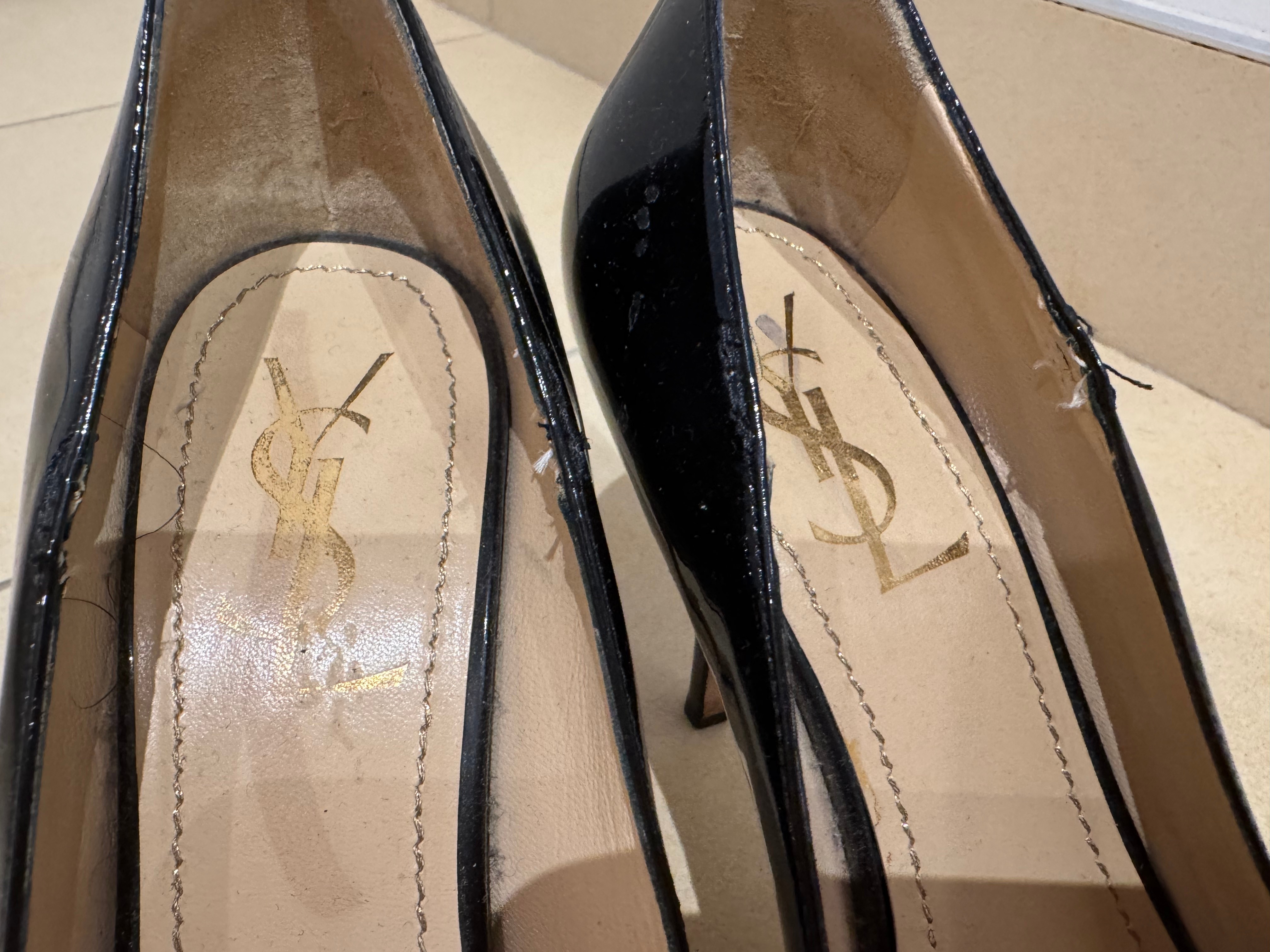 Authentic Yves Saint Laurent Black Patent Heels - photo 2