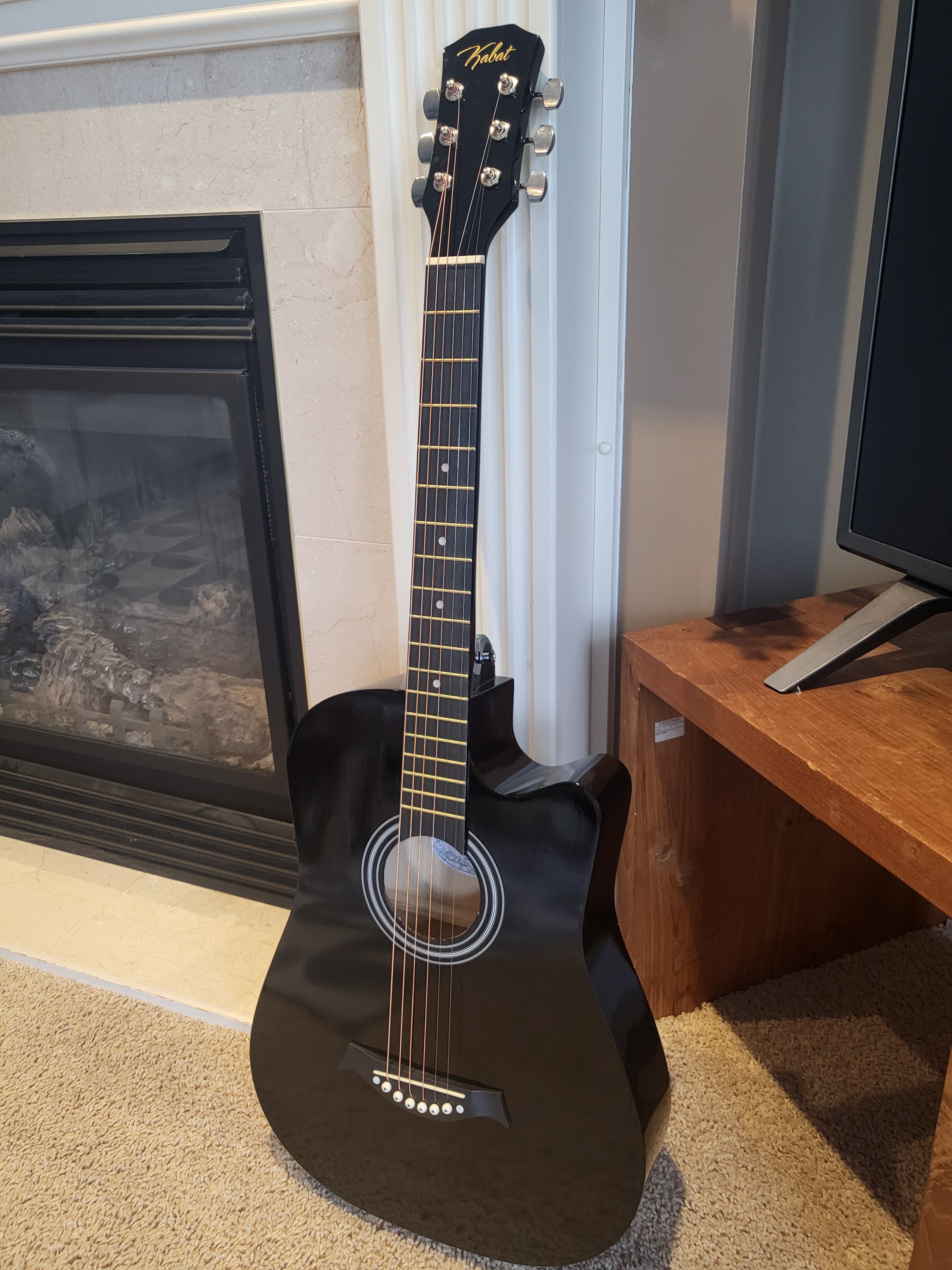 38" Black Acoustic Guitar – Sleek Design, Great Sound Brand New - photo 2