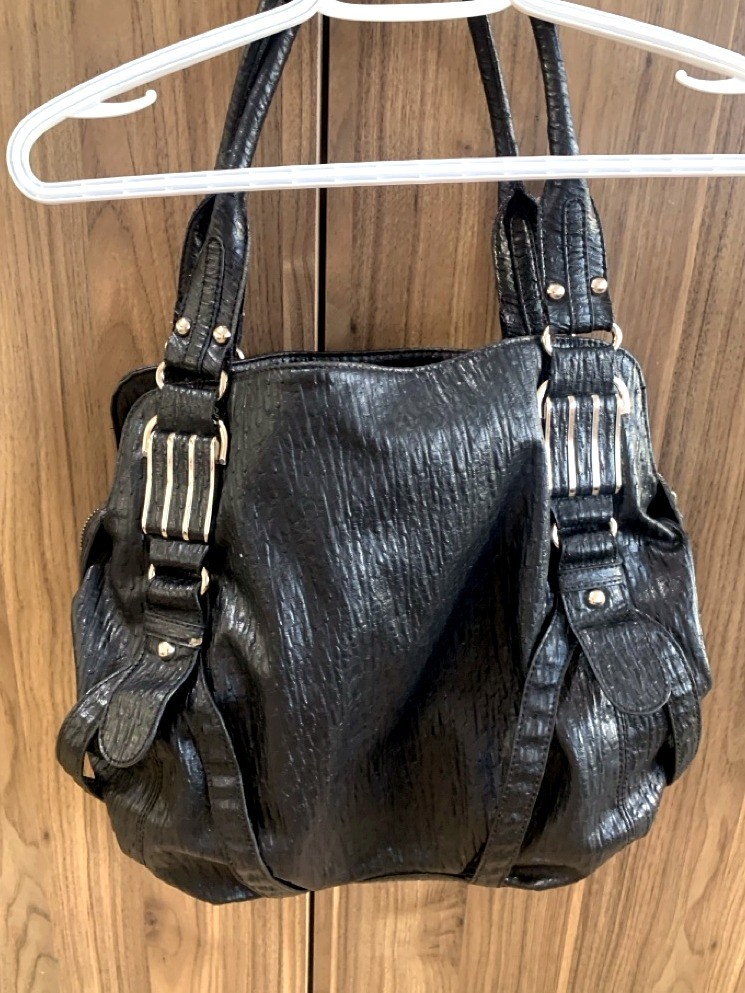 Jessica Simpson Black Textured Handbag — Silver Hardware - photo 2
