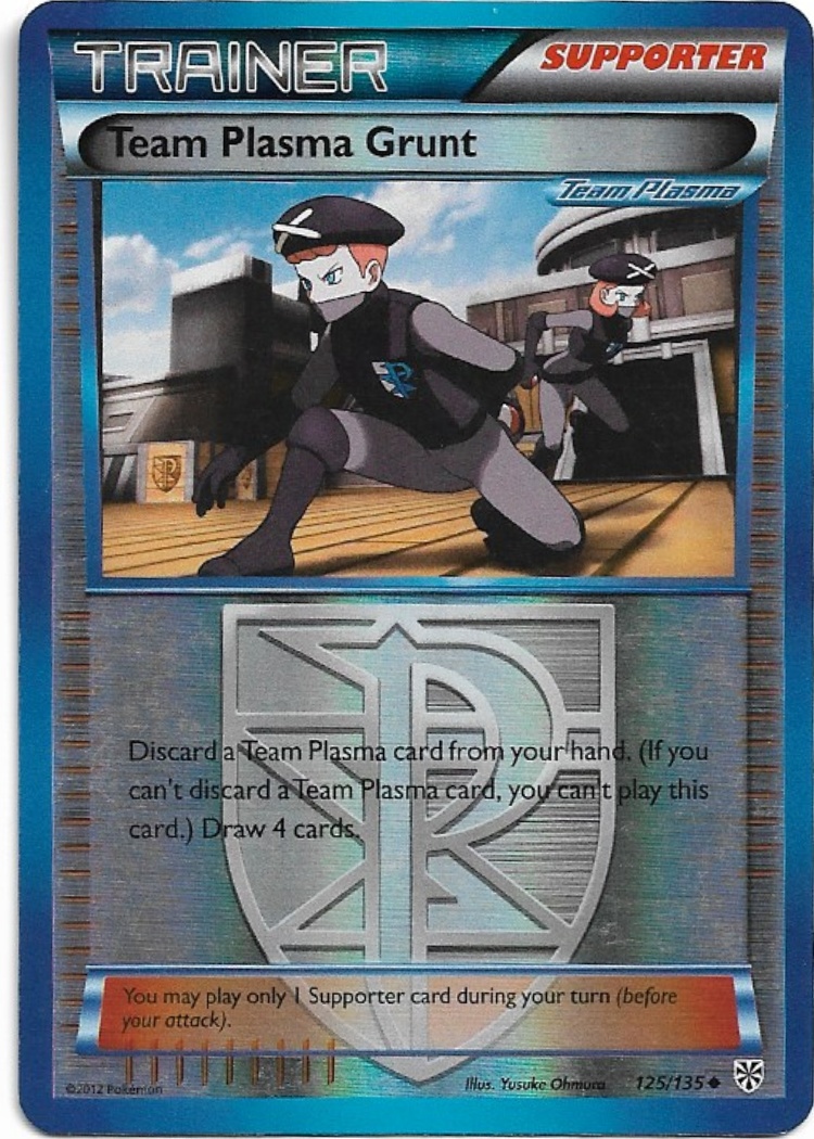 Pokemon Team Plasma Grunt 125/135 Plasma Storm Reverse Holo NM