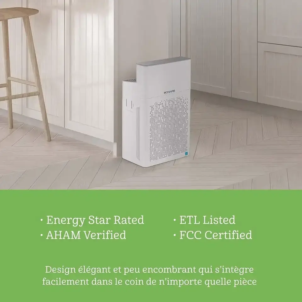 Bionaire Allergen Remover True HEPA Console Air Purifier, White - photo 3