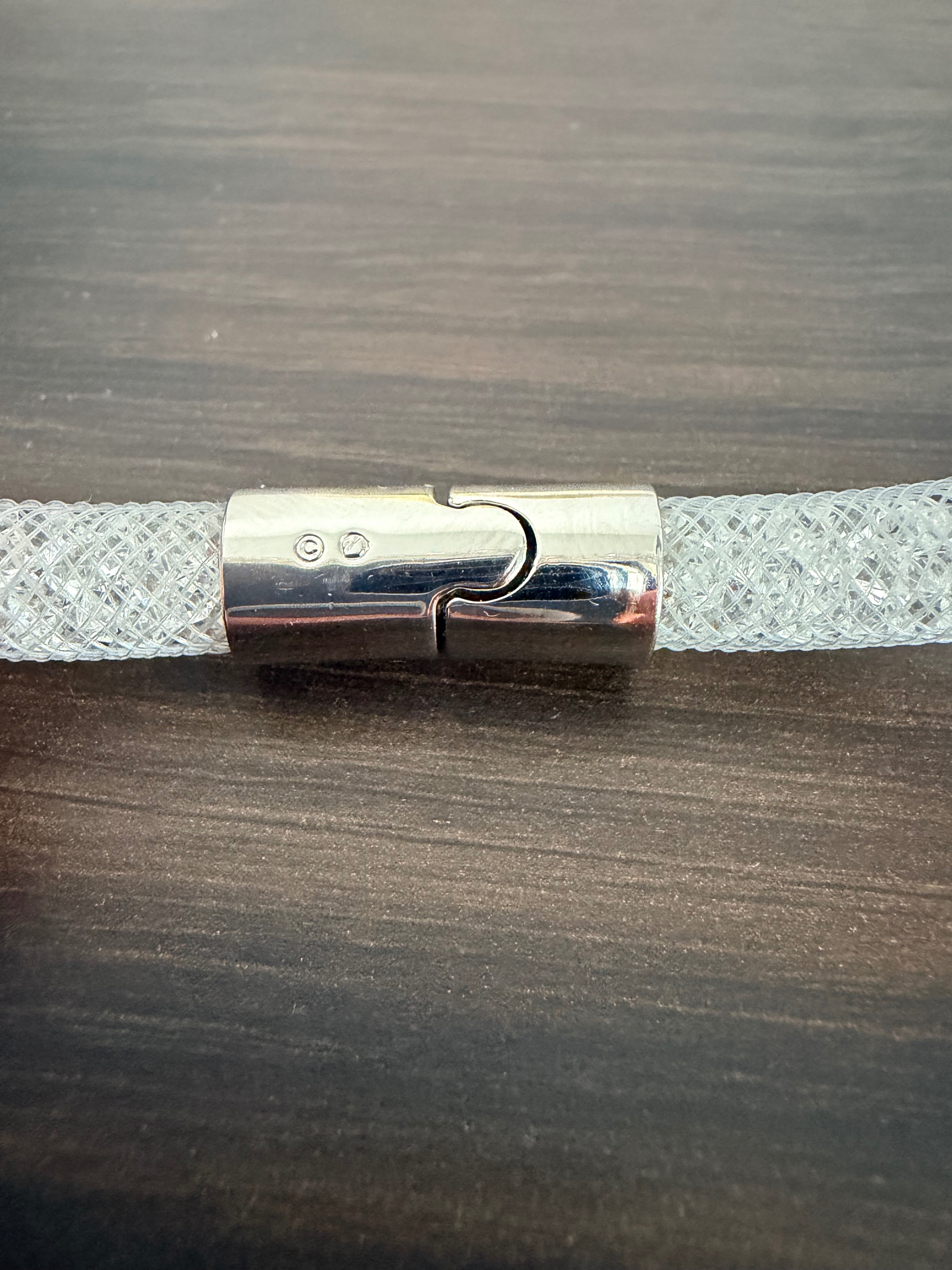 Swarovski Stardust White Crystal Mesh Bangle Bracelet Size M - photo 5