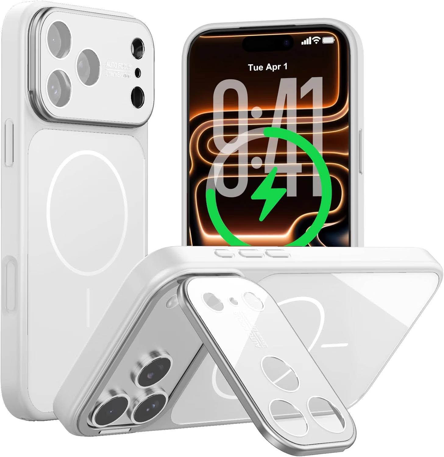 iPhone 17 Pro Max Case W/Stand, 0-180° Camera Kickstand, MagSafe