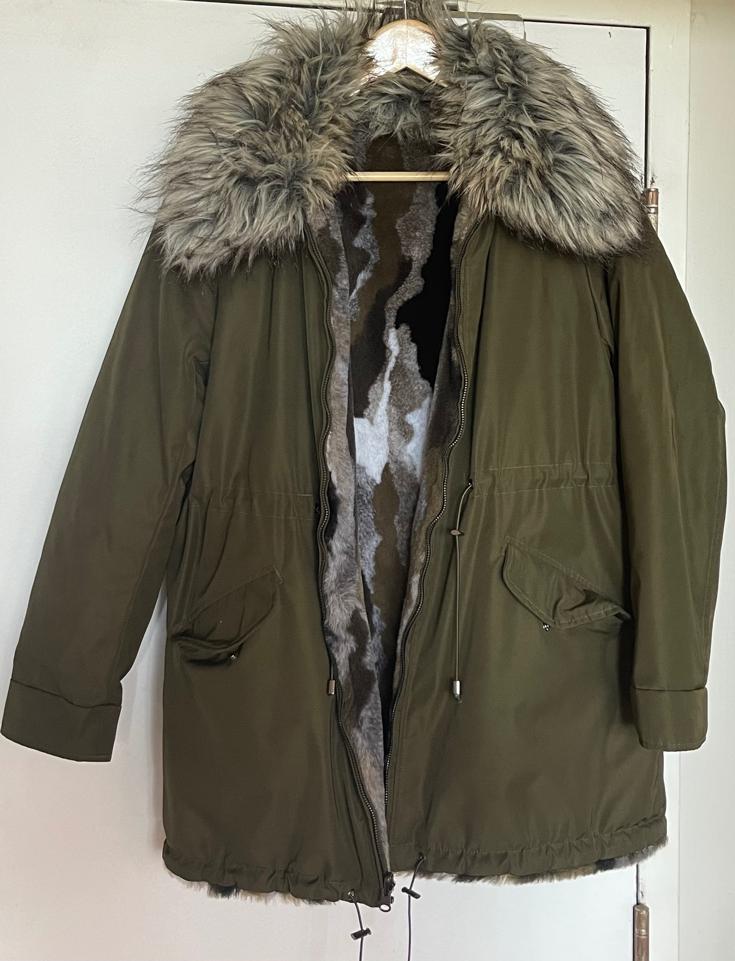 Adrienne Landau Reversible Faux-Fur Parka (Small)