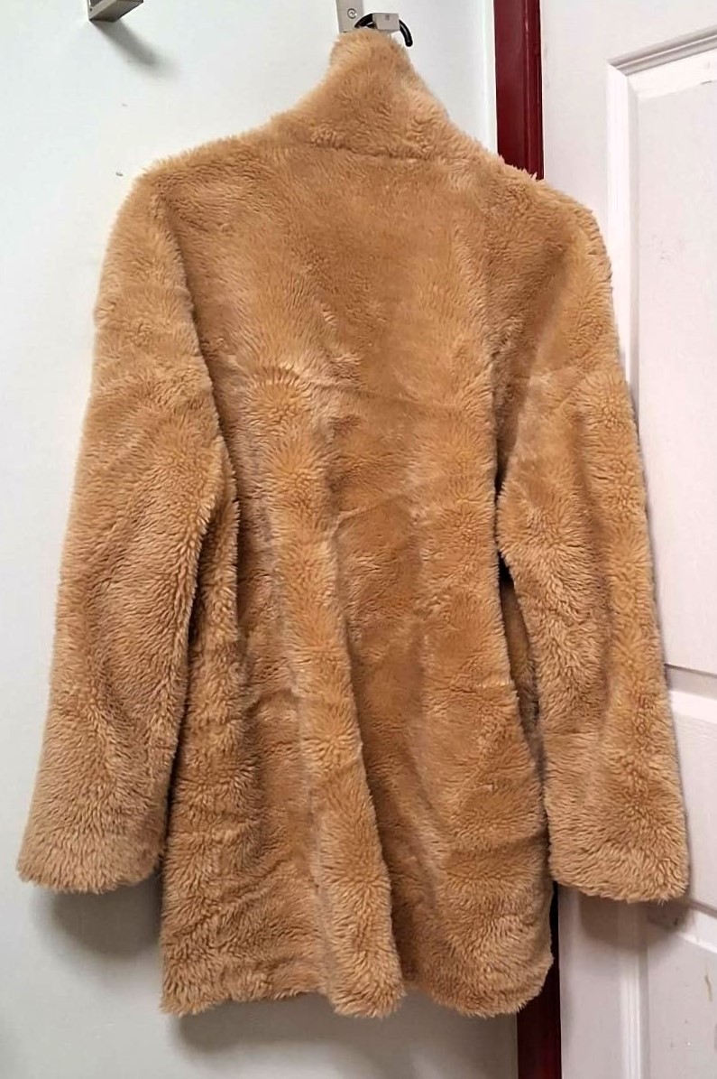 ZARA Oversized Plush Teddy Bear Fur Coat Mid-length - photo 3