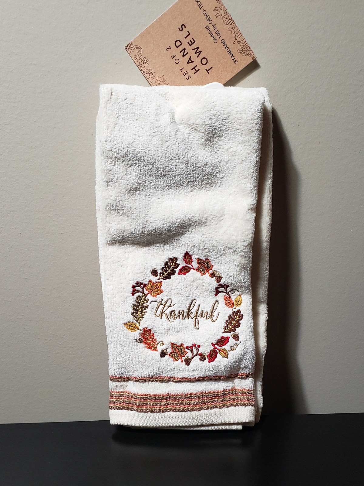 NEW! – 2pc SKL Home 100% Cotton Embroidered Hand Towel Set