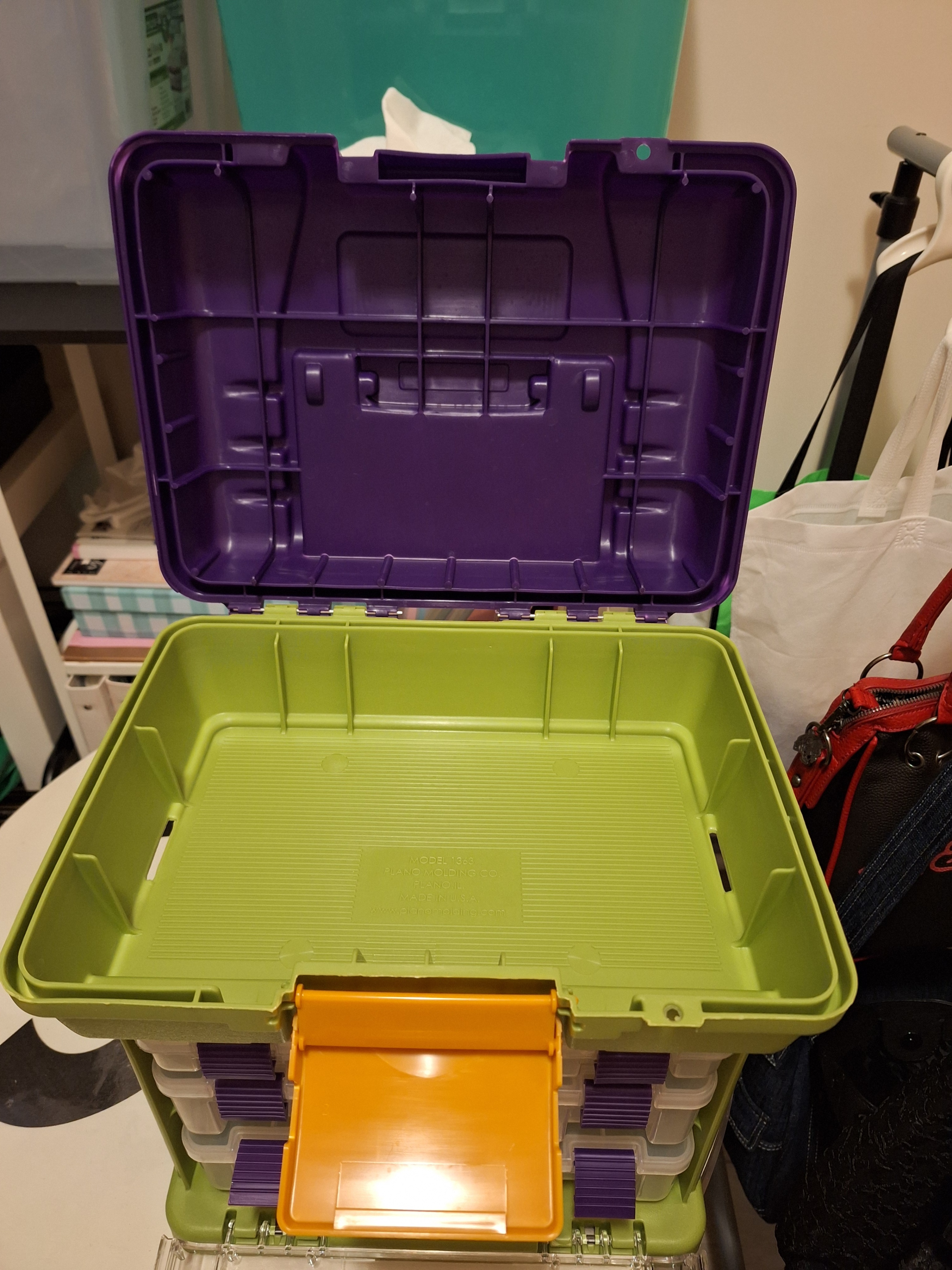 CREATIVE OPTIONS Green Purple Craft Organizer Case Large - photo 2