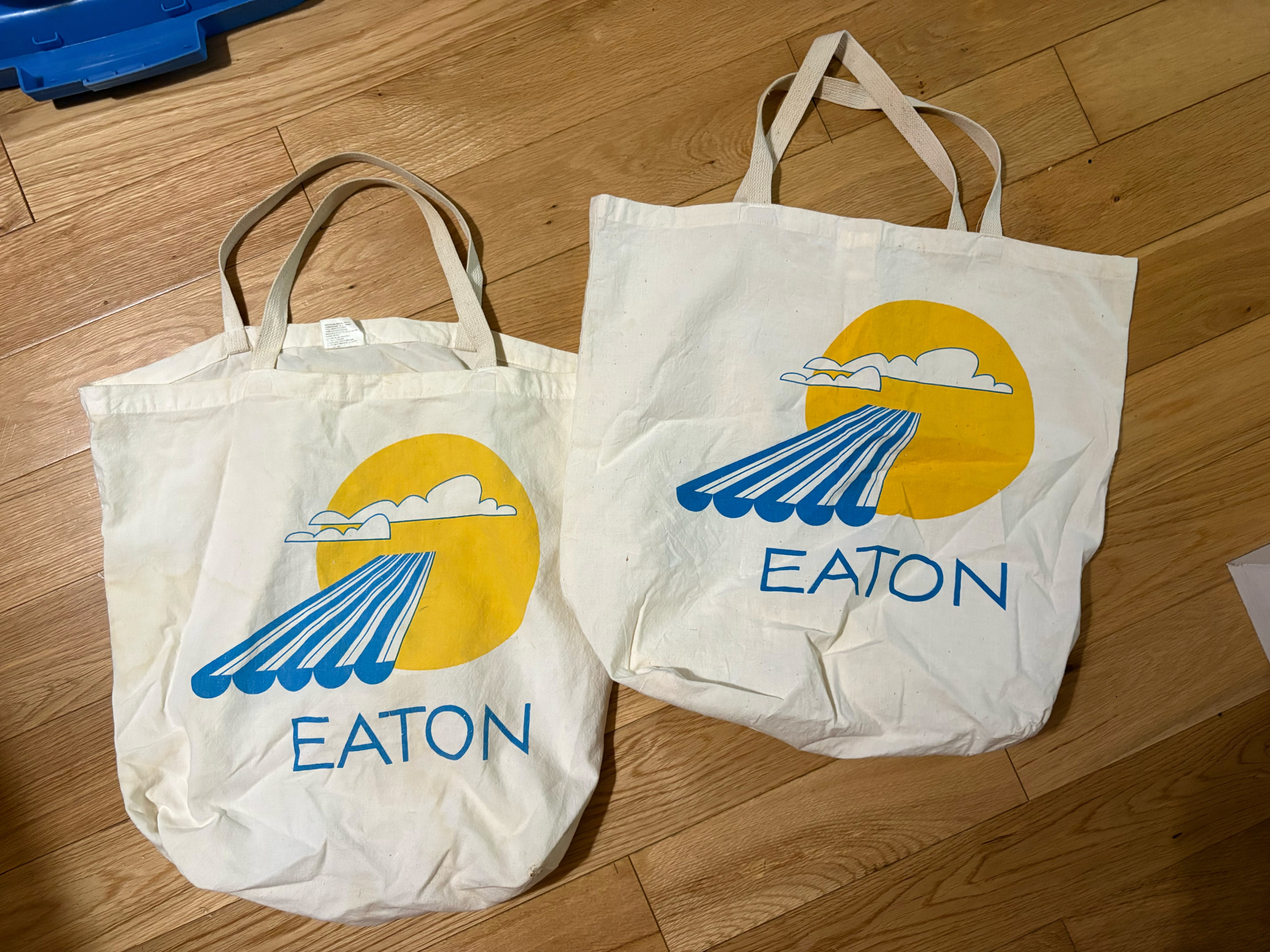 2 vintage Eaton tote bags