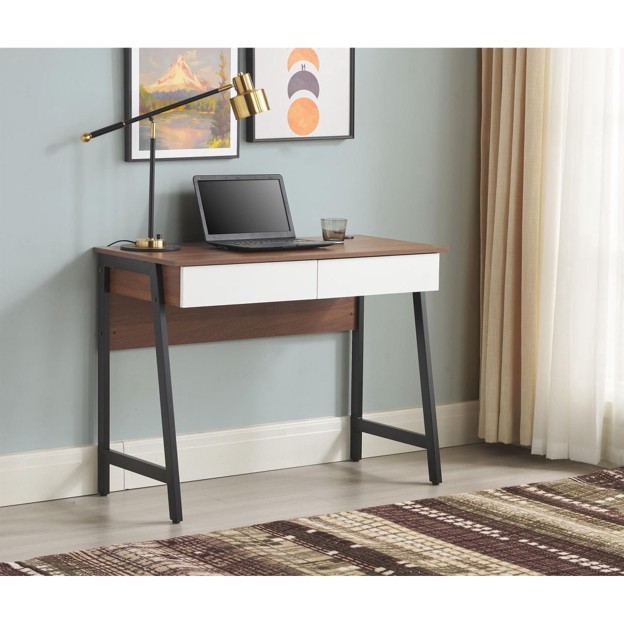 Computer Desk with USB Charger – 39.4" Study/Writing Table