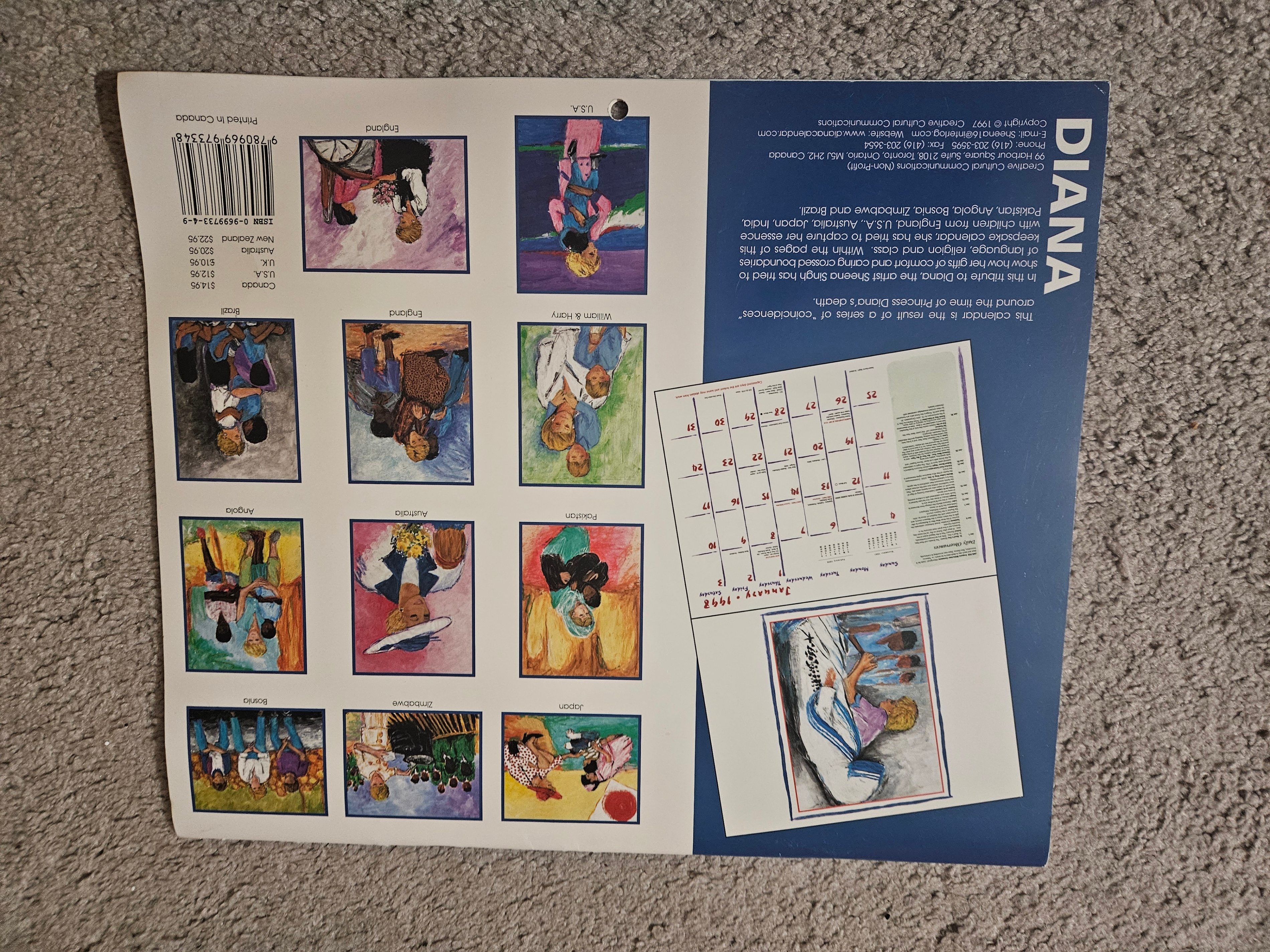 Princess Diana "Queen of Hearts" 1998 Commemorative Calendar - photo 2