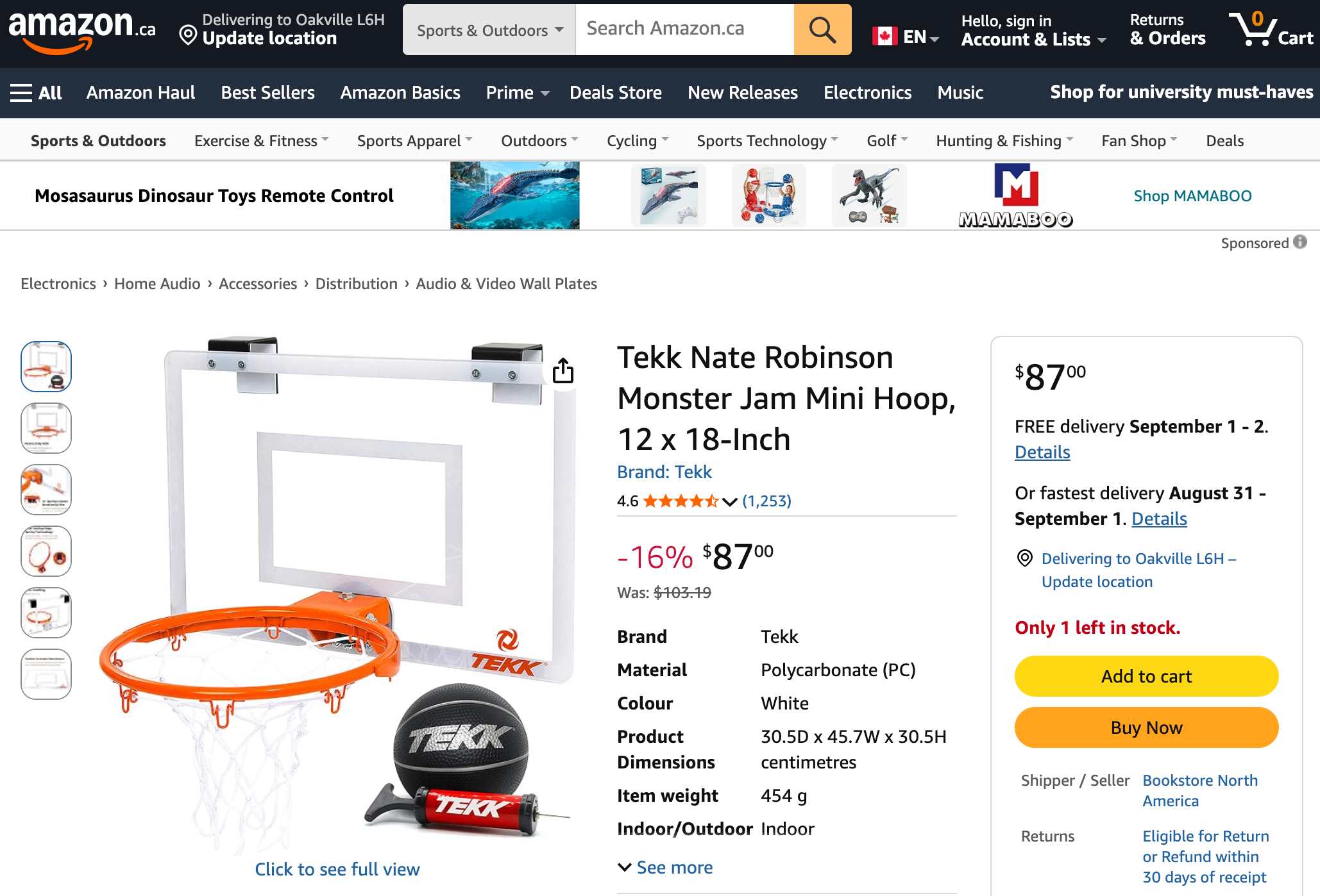 Brand New Sealed Tekk Pro Edition Monster Jam Mini Hoop - photo 2
