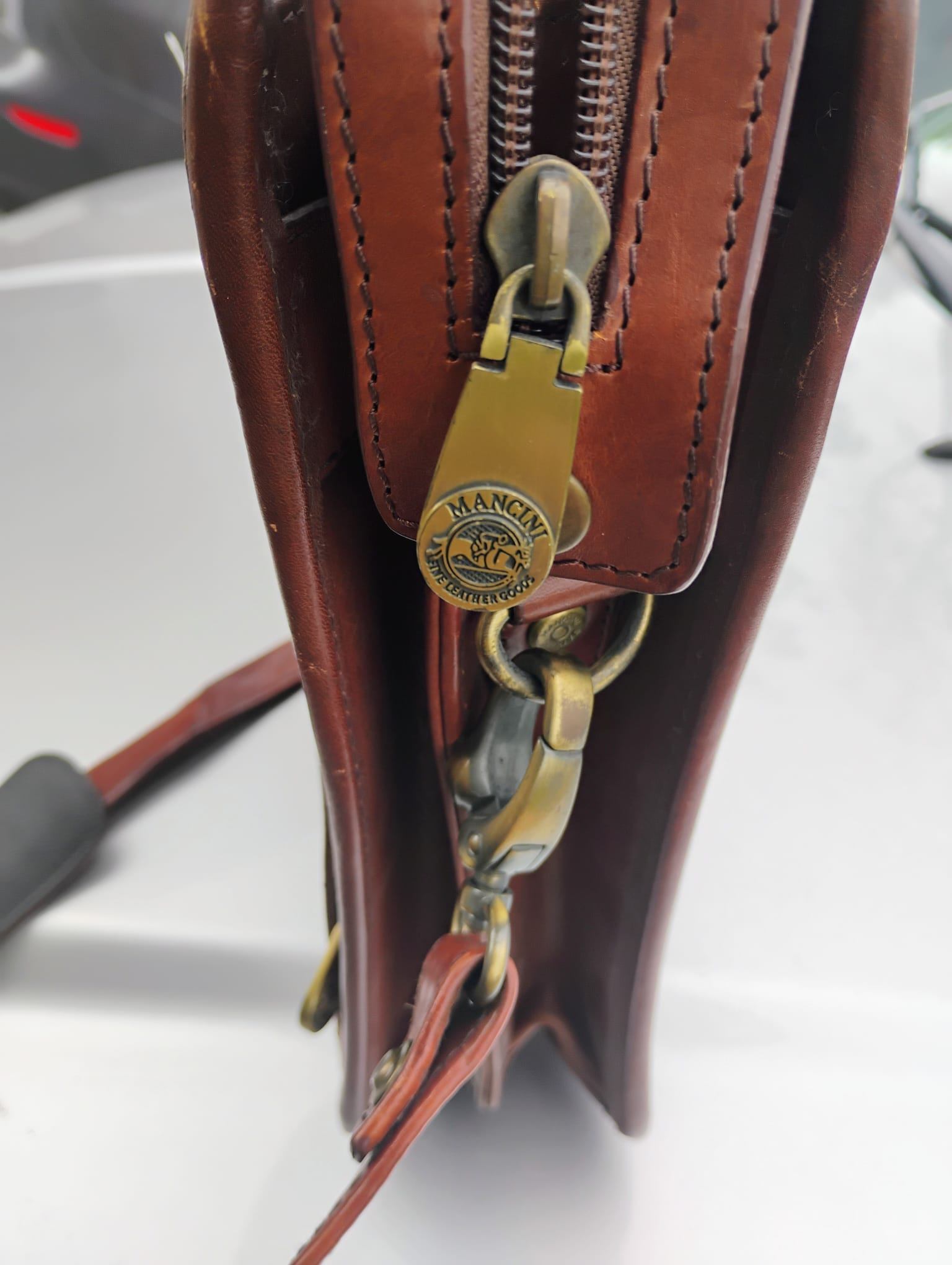 Mancini Brown Leather Briefcase - photo 3