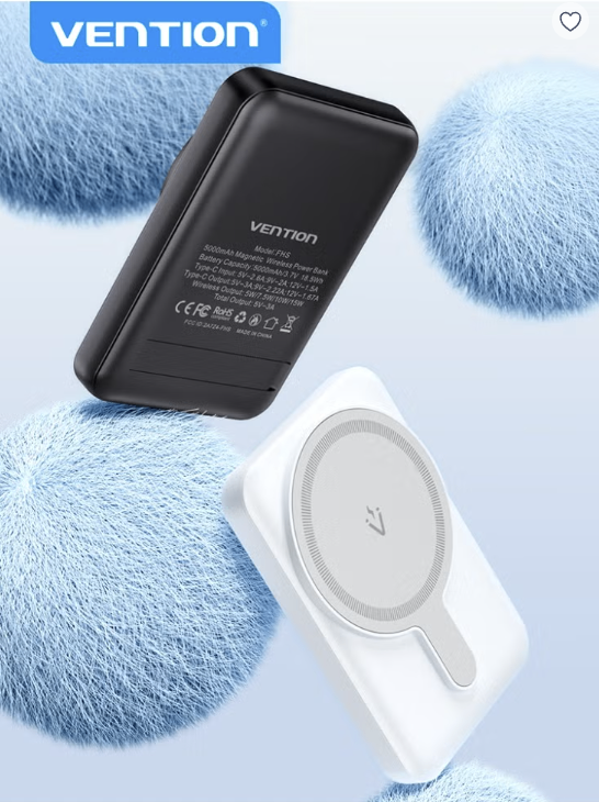 VENTION 5000mAh Magnetic Wireless Power Bank (USB-C Wireless) - photo 2