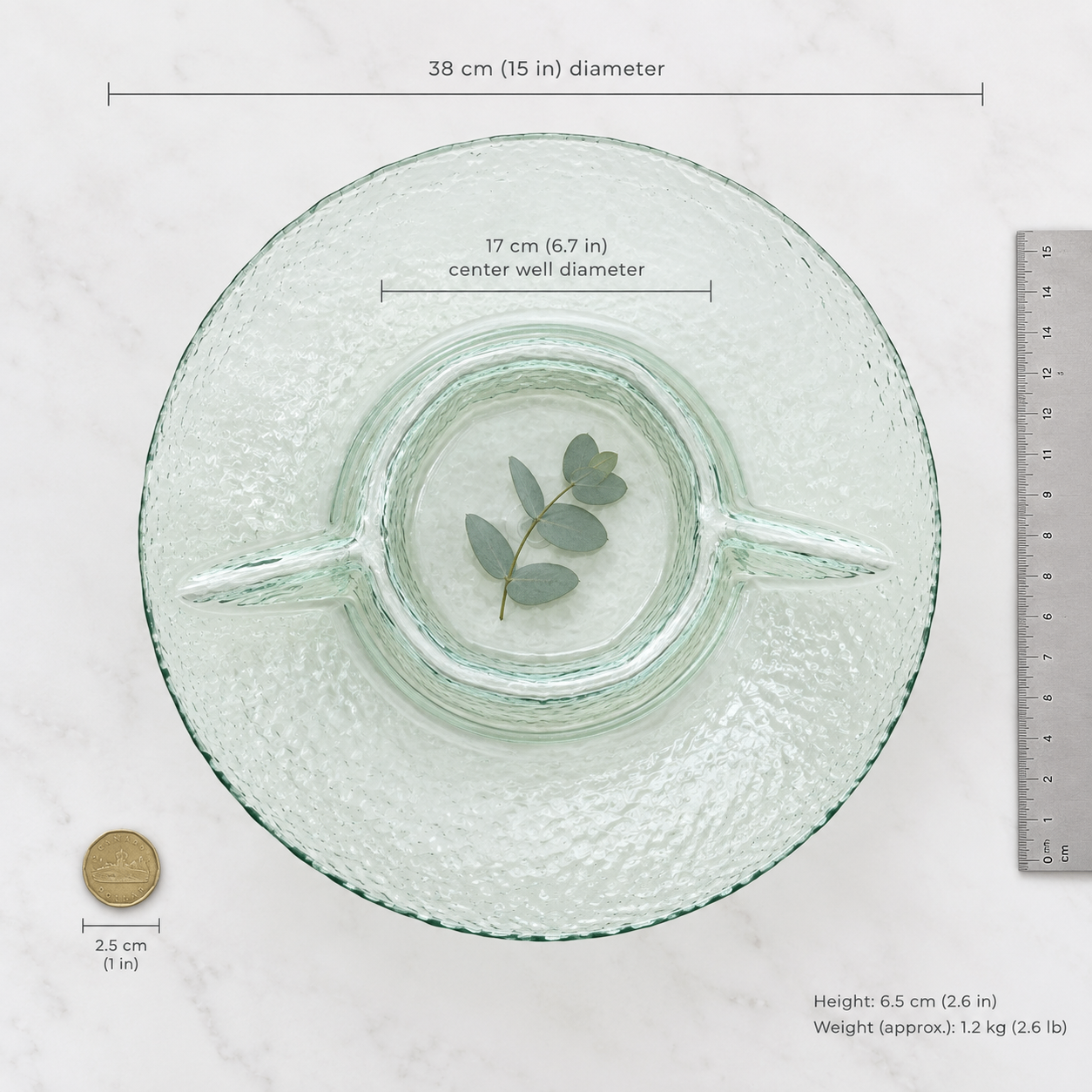 Like New Textured Glass-Look Acrylic Chip & Dip Platter - photo 3