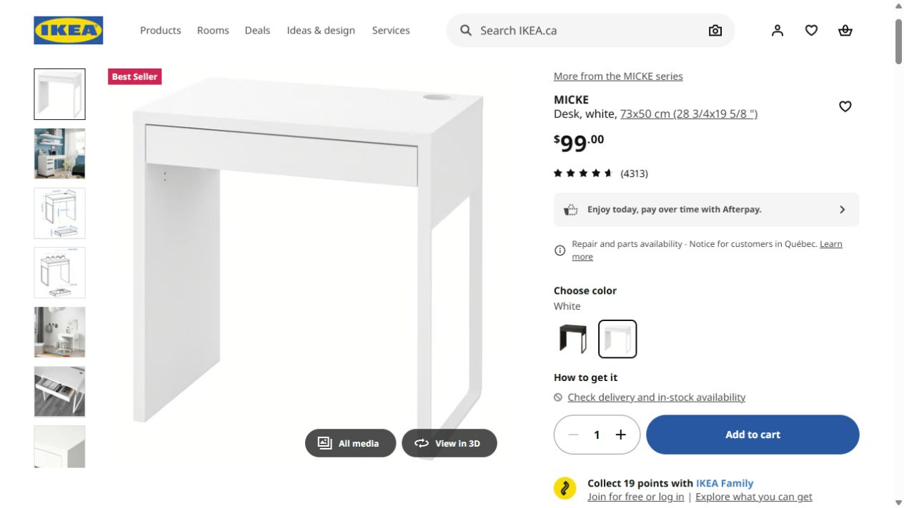 Compact White Desk with Drawer – Moving Sale - photo 2