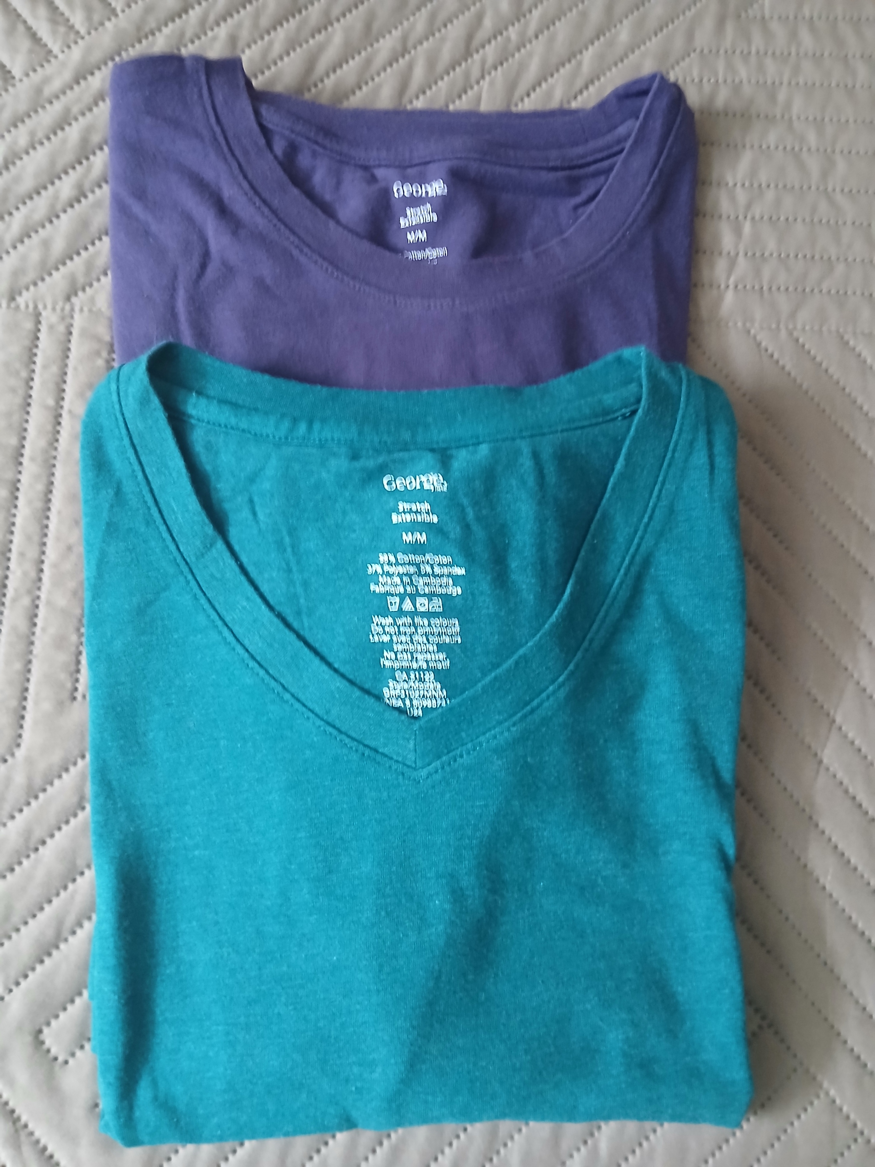 George T-Shirt - Teal and Purple, Medium Like New - photo 4