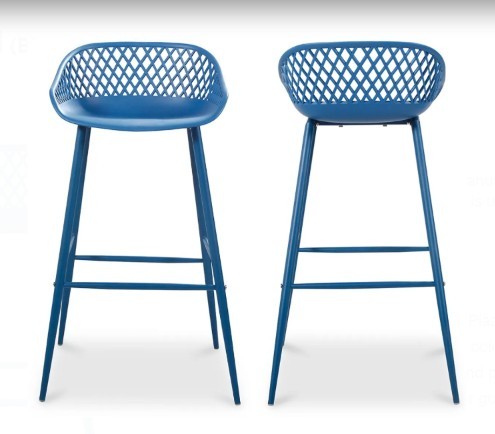 Piazza Outdoor Barstool (Blue - Set of 2) - photo 4