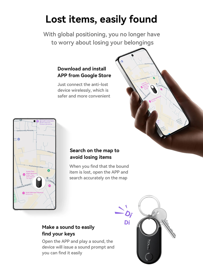 HOCO E98A Android Smart Tracker Compatible with Google Find - photo 3