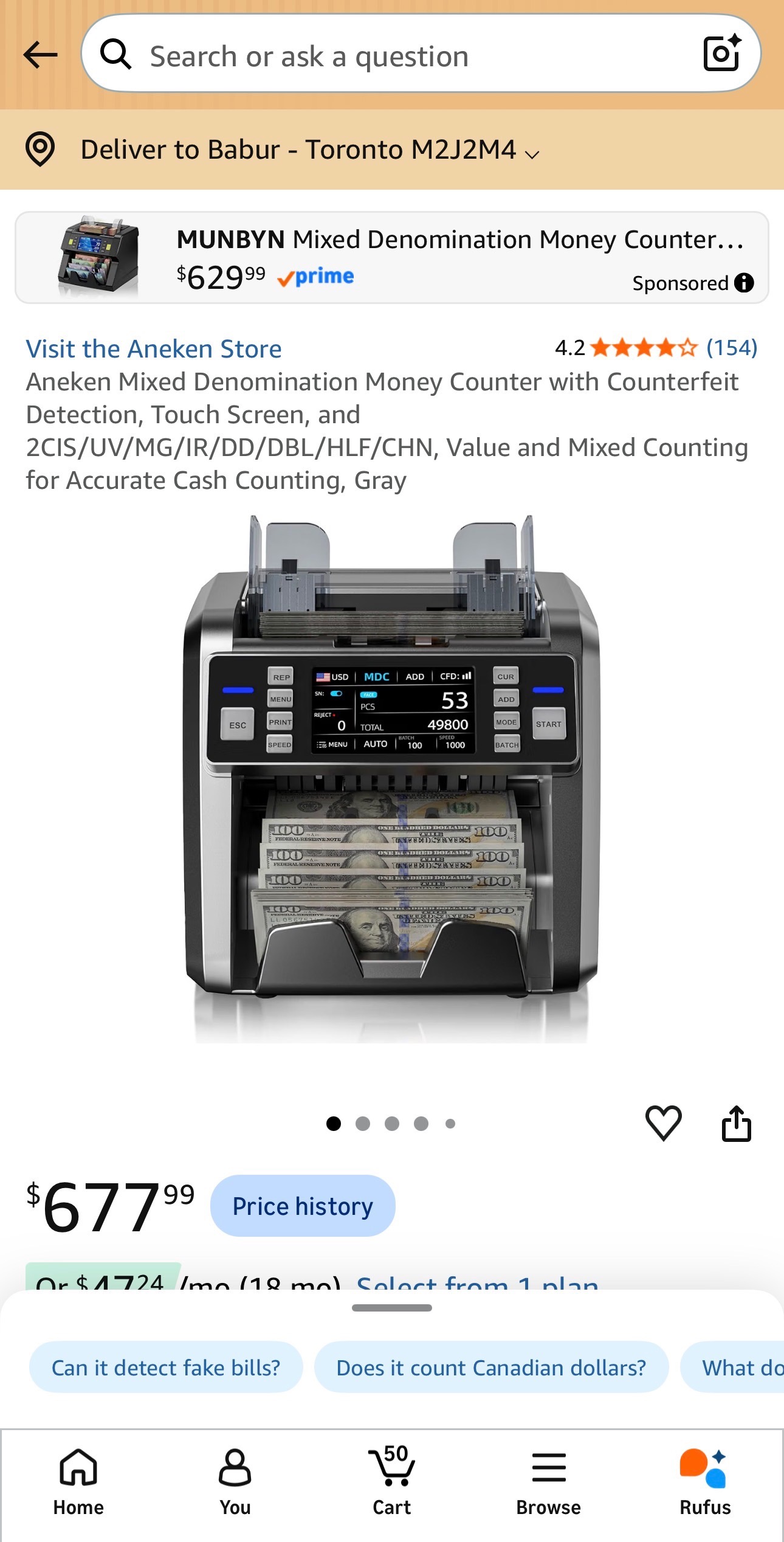 Mixed Denomination Money Counter Counterfeit Detection Touch Scr - photo 2