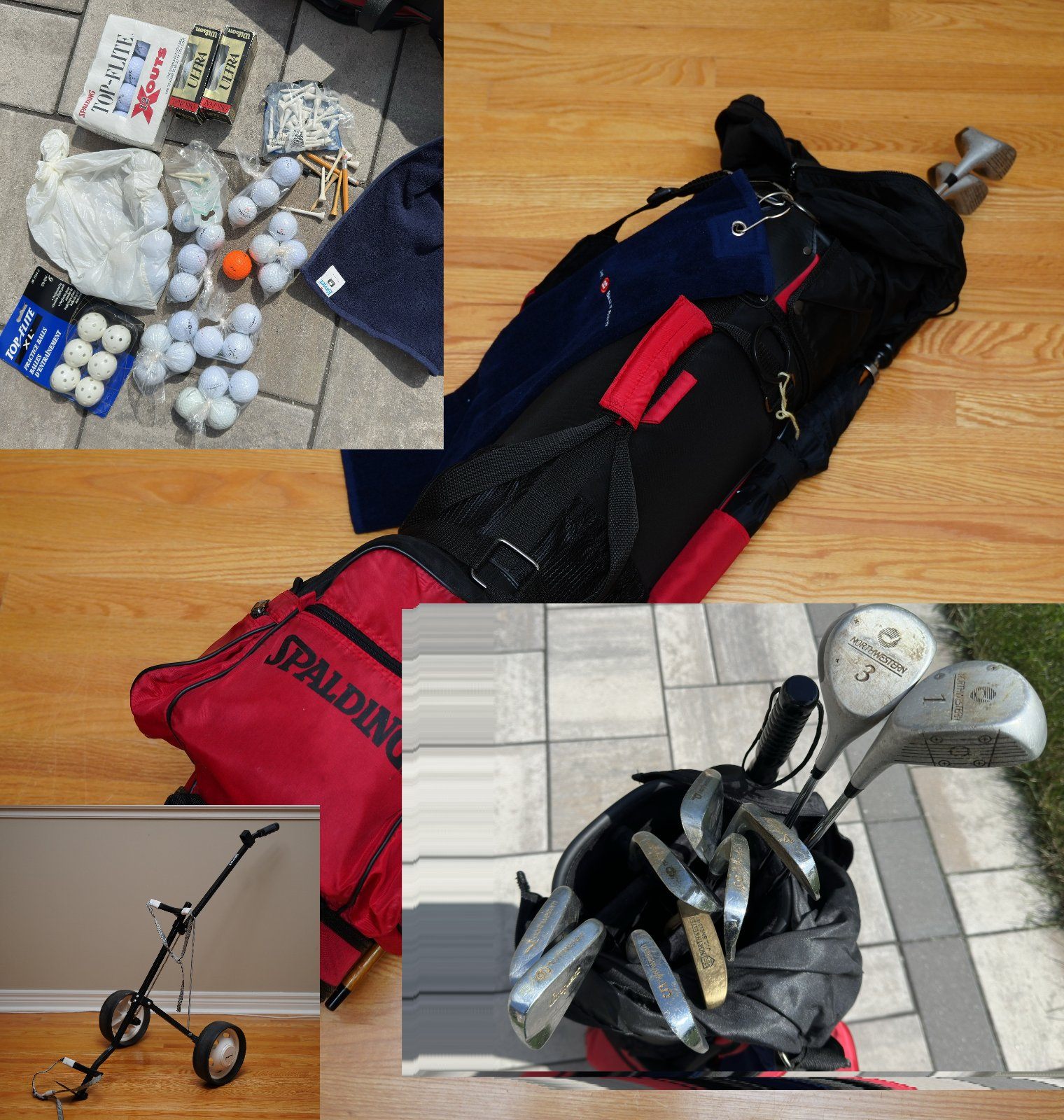 Complete Golf Starter Kit Clubs Cart Bag Balls + More