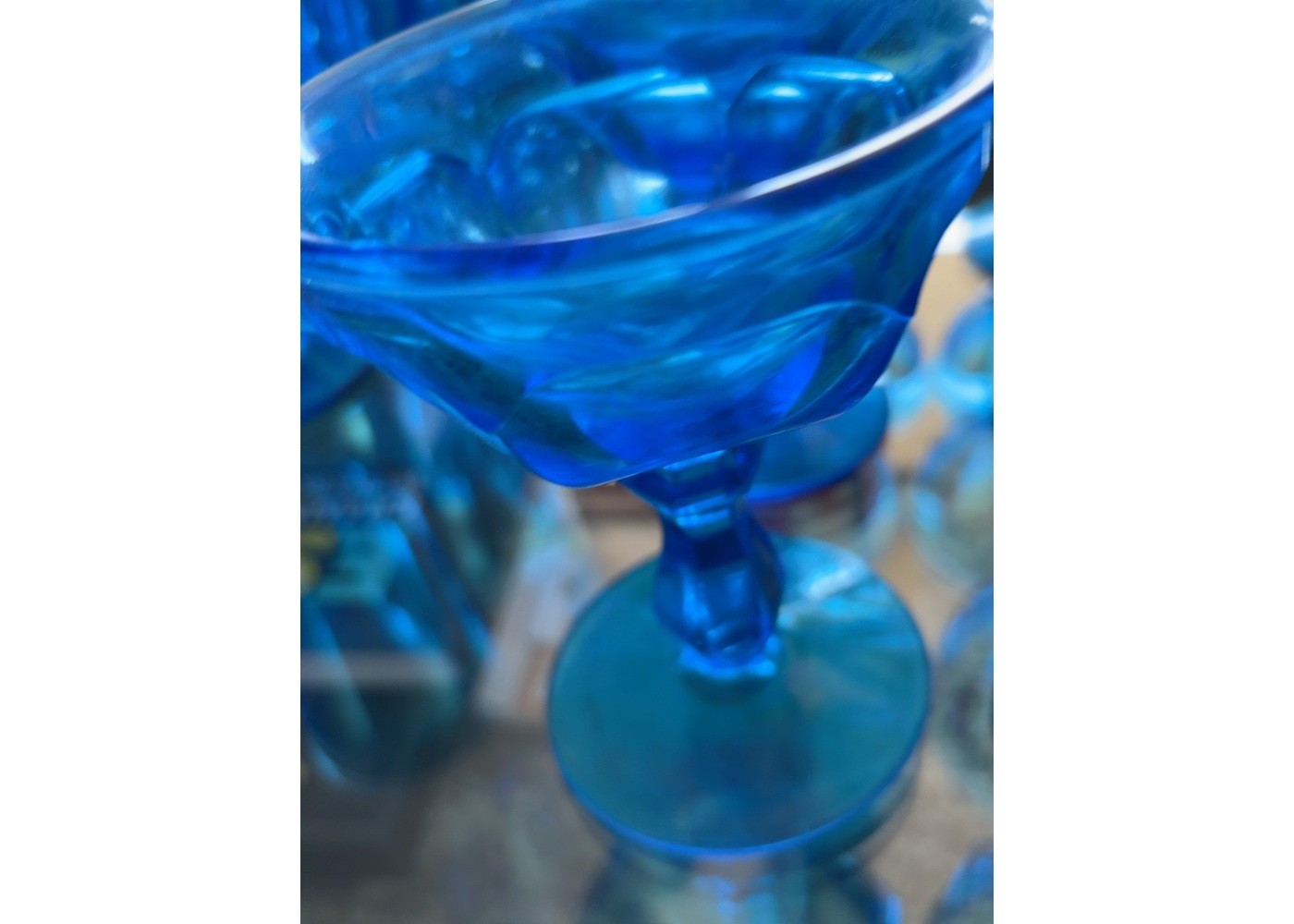 Set of 8 Blue Sherbet Dessert Glasses