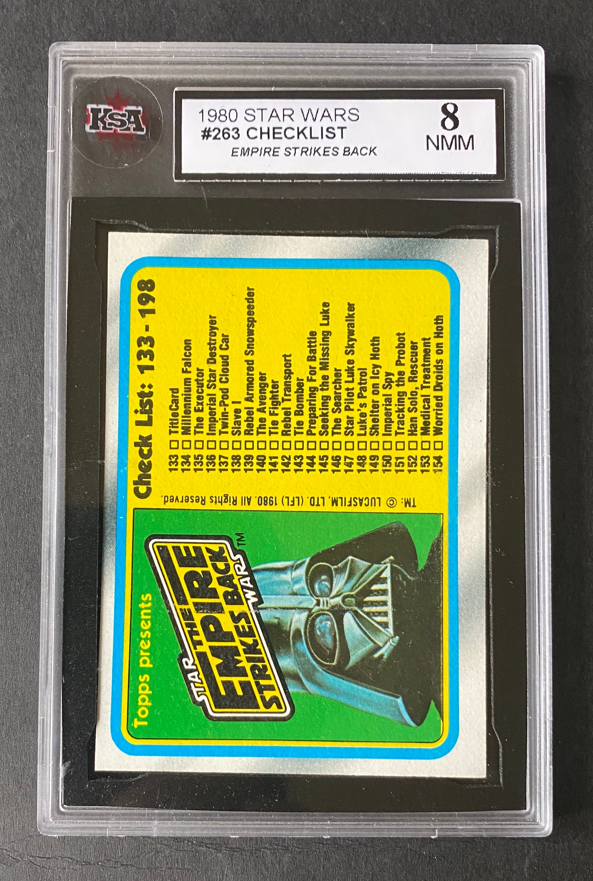 1980 Star wars Empire Strikes Back Checklist #263 KSA 8