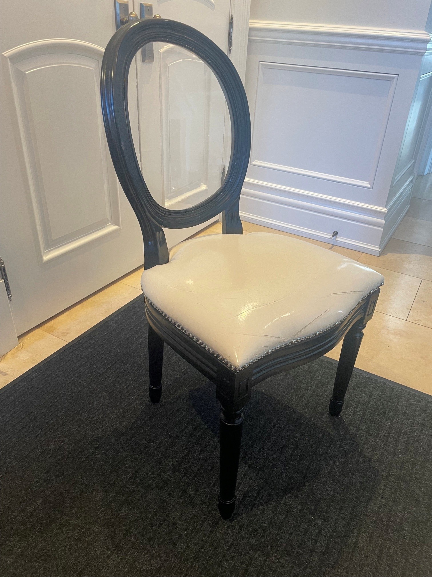 Set of 6 Black and White Dining Chairs - photo 2