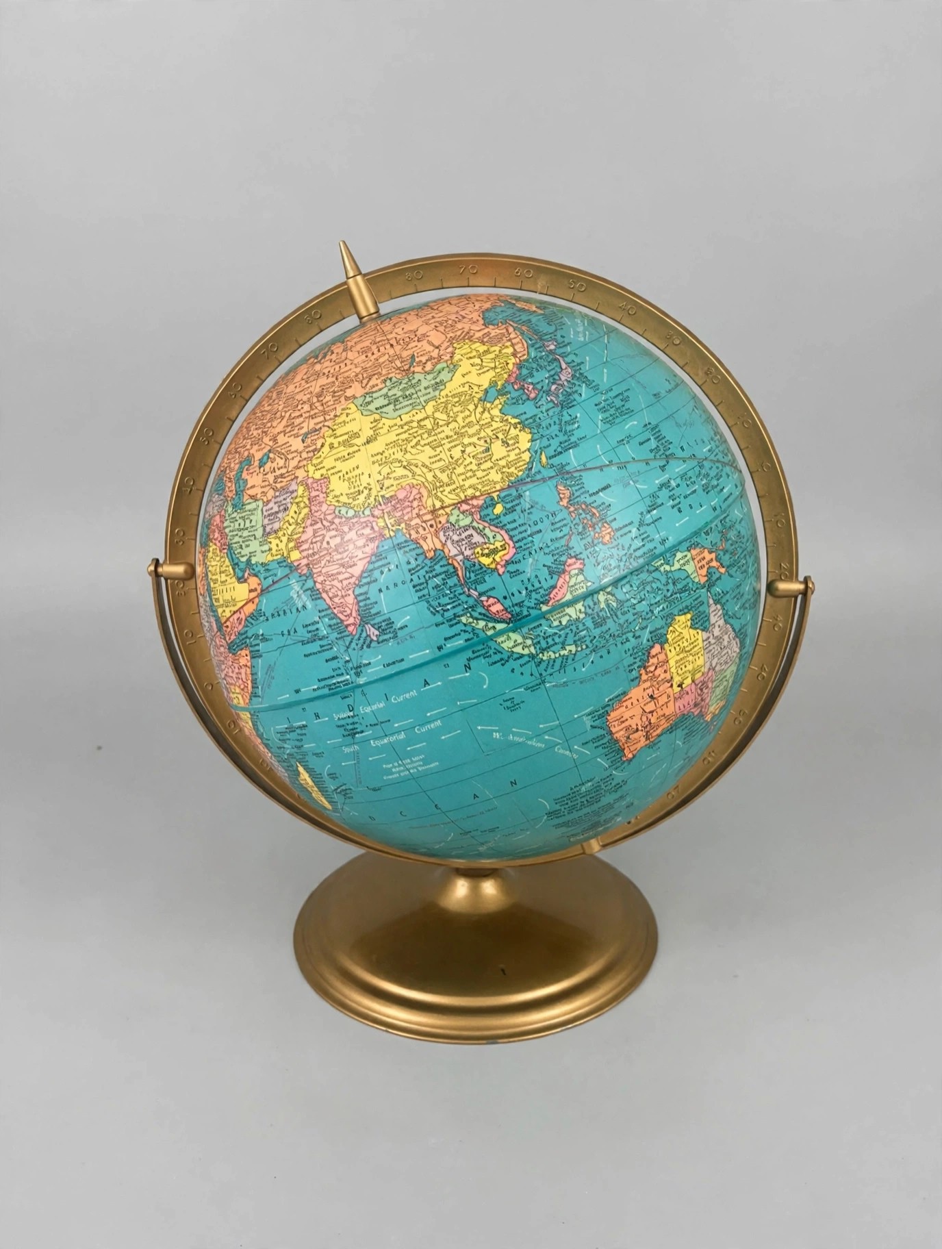 Cram's 12in Illuminated World Globe Plasti-Lite Gold Base - photo 2