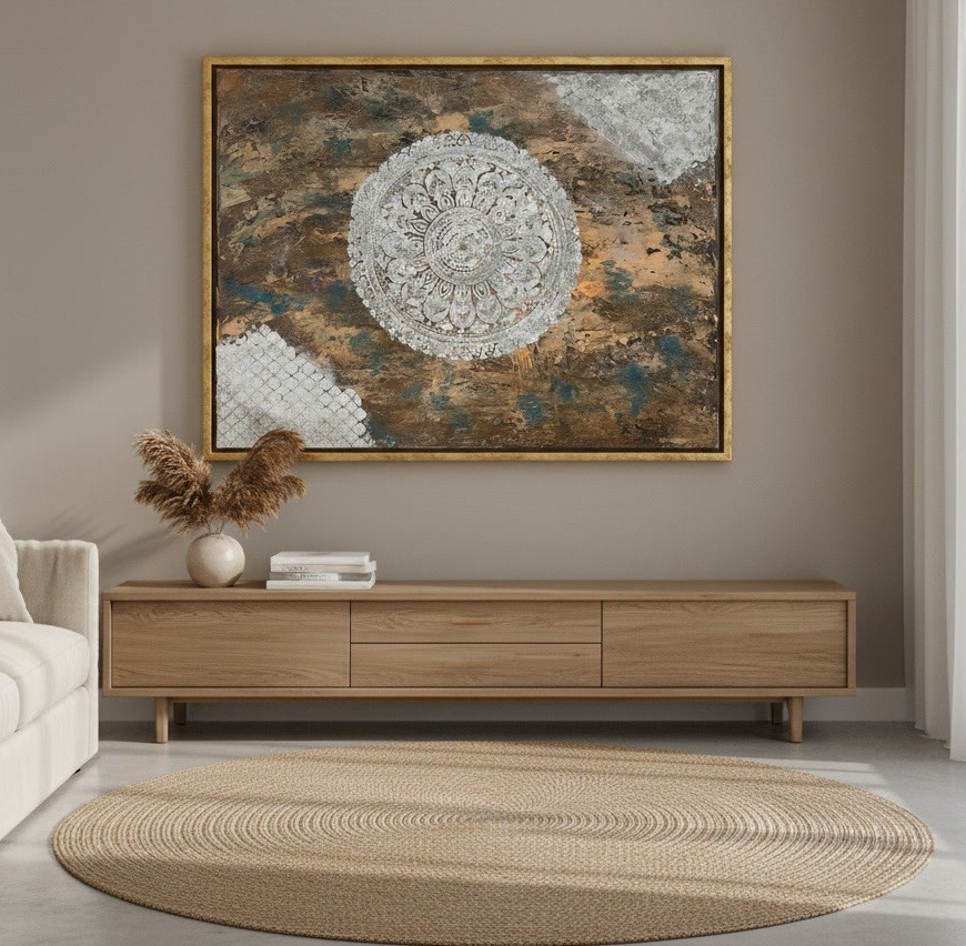 Patina modern painted canvas