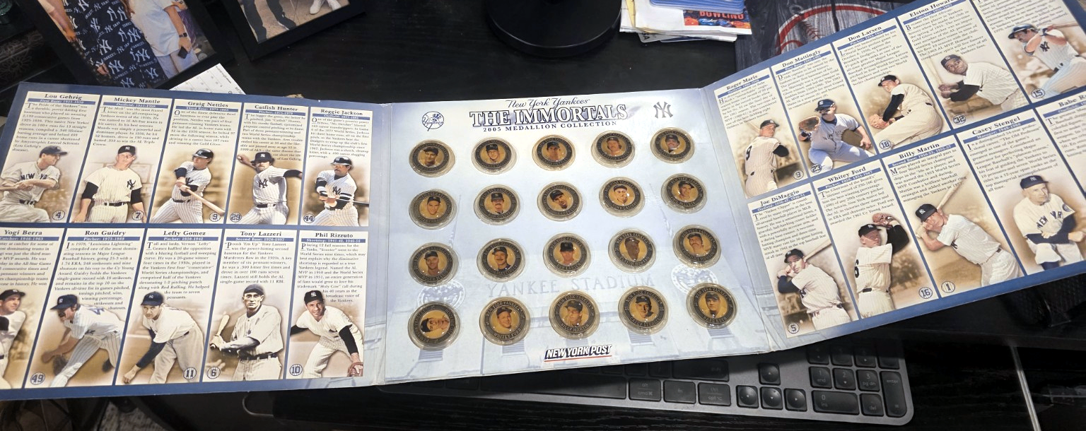 NY Yankees "The Immortals" 2005 Complete 20 Medallion Collection