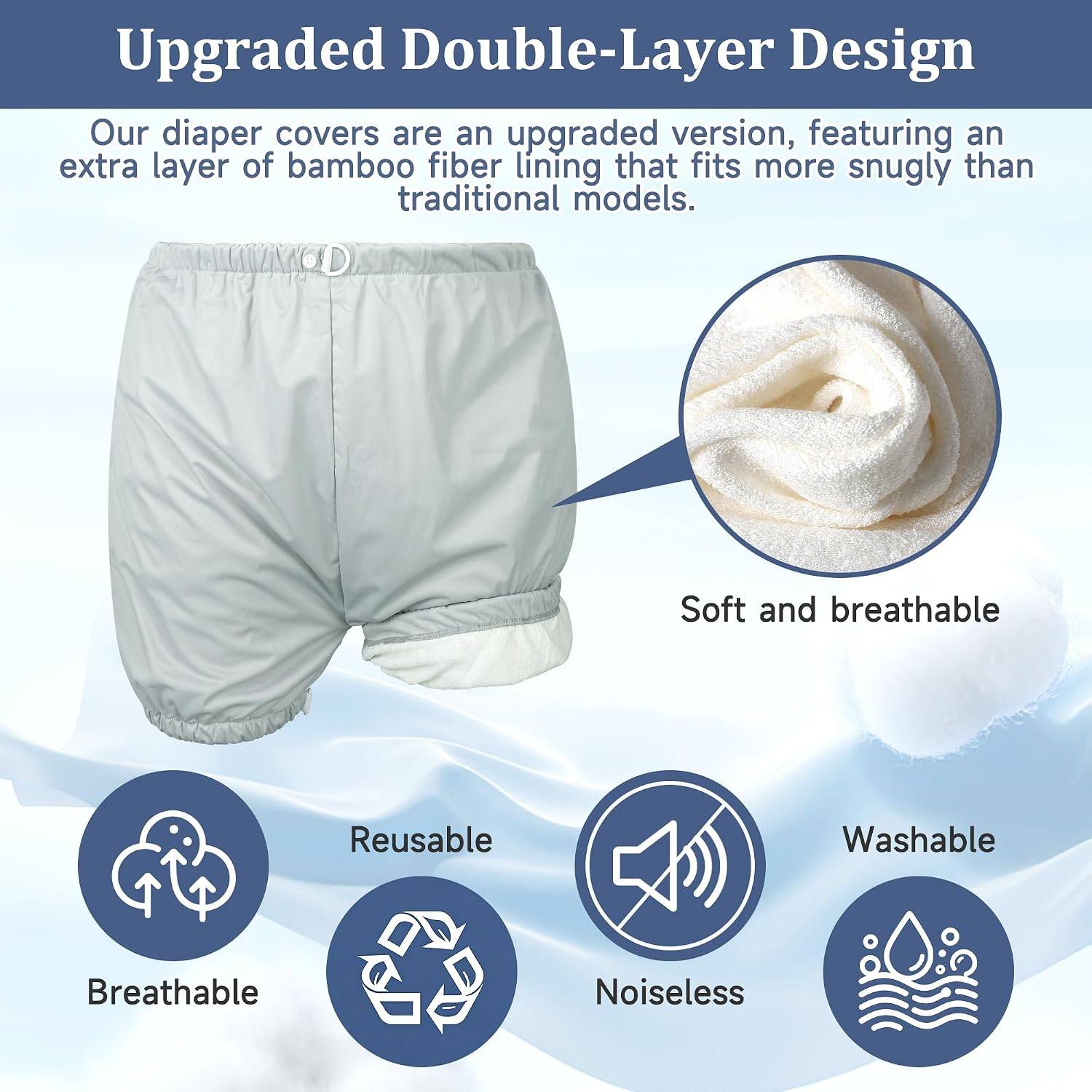 NEW~ Adult Incontinence Brief Cover – Washable – XL Gray - photo 4