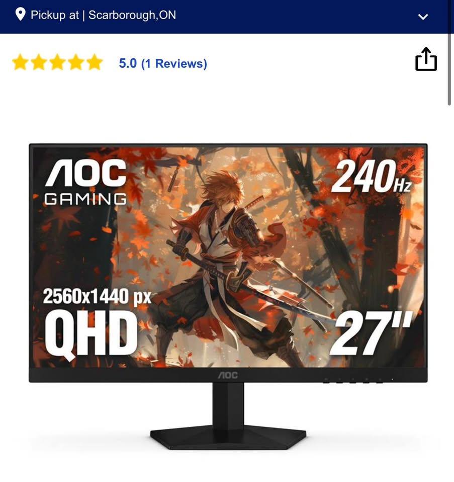 AOC Gaming Monitor 27 inch QHD (Q27G42ZE)