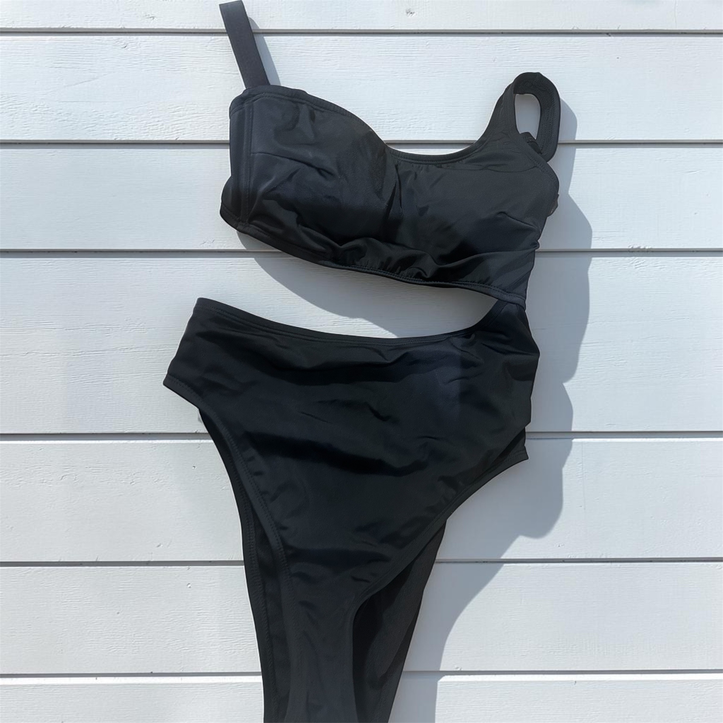 Womans XS NWT Black Stylish One Shoulder ConvertibleSwim suit - photo 2
