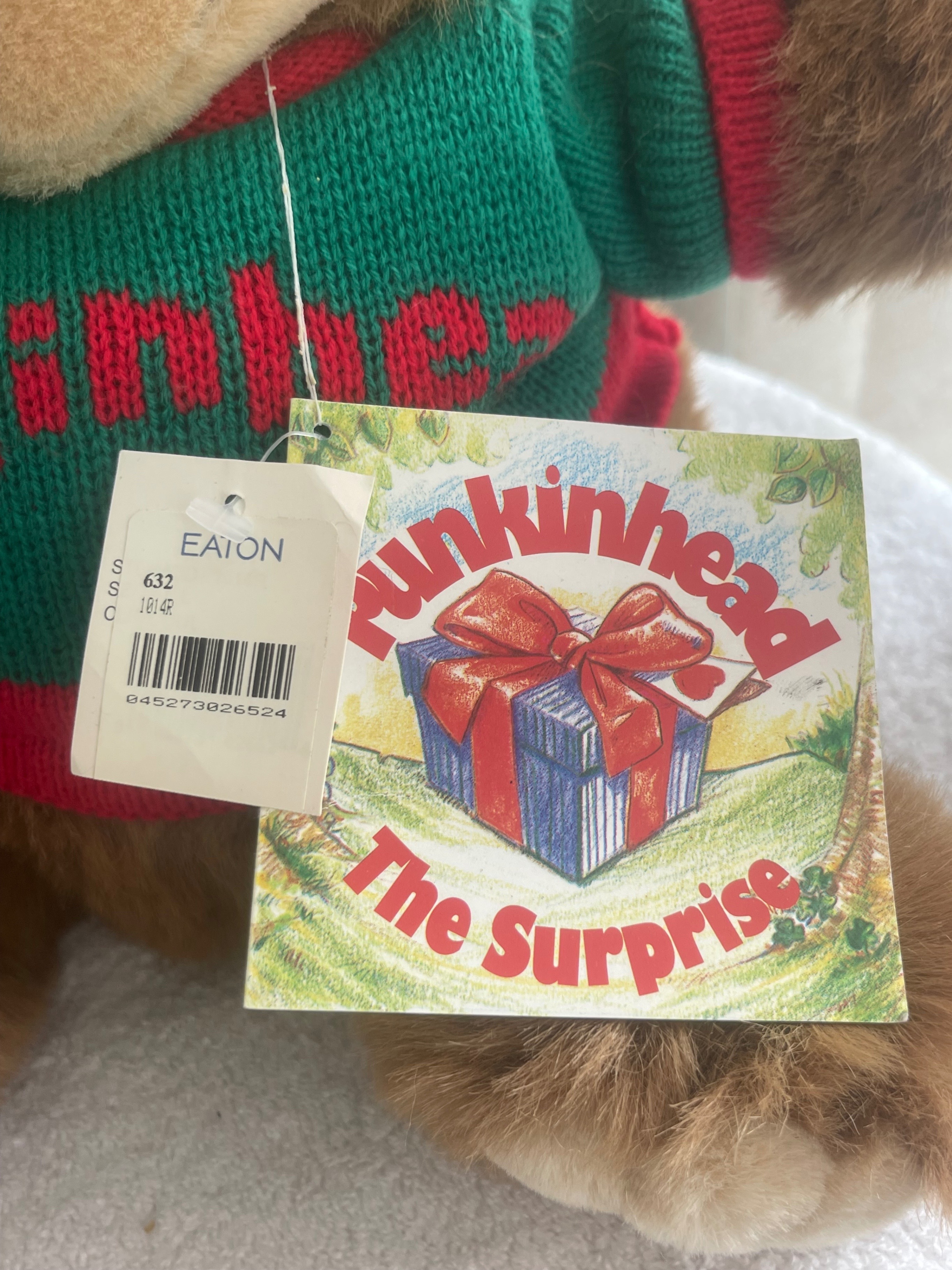 Vintage 1990s Eaton's Punkinhead Bear 12" - Original Tags - photo 2