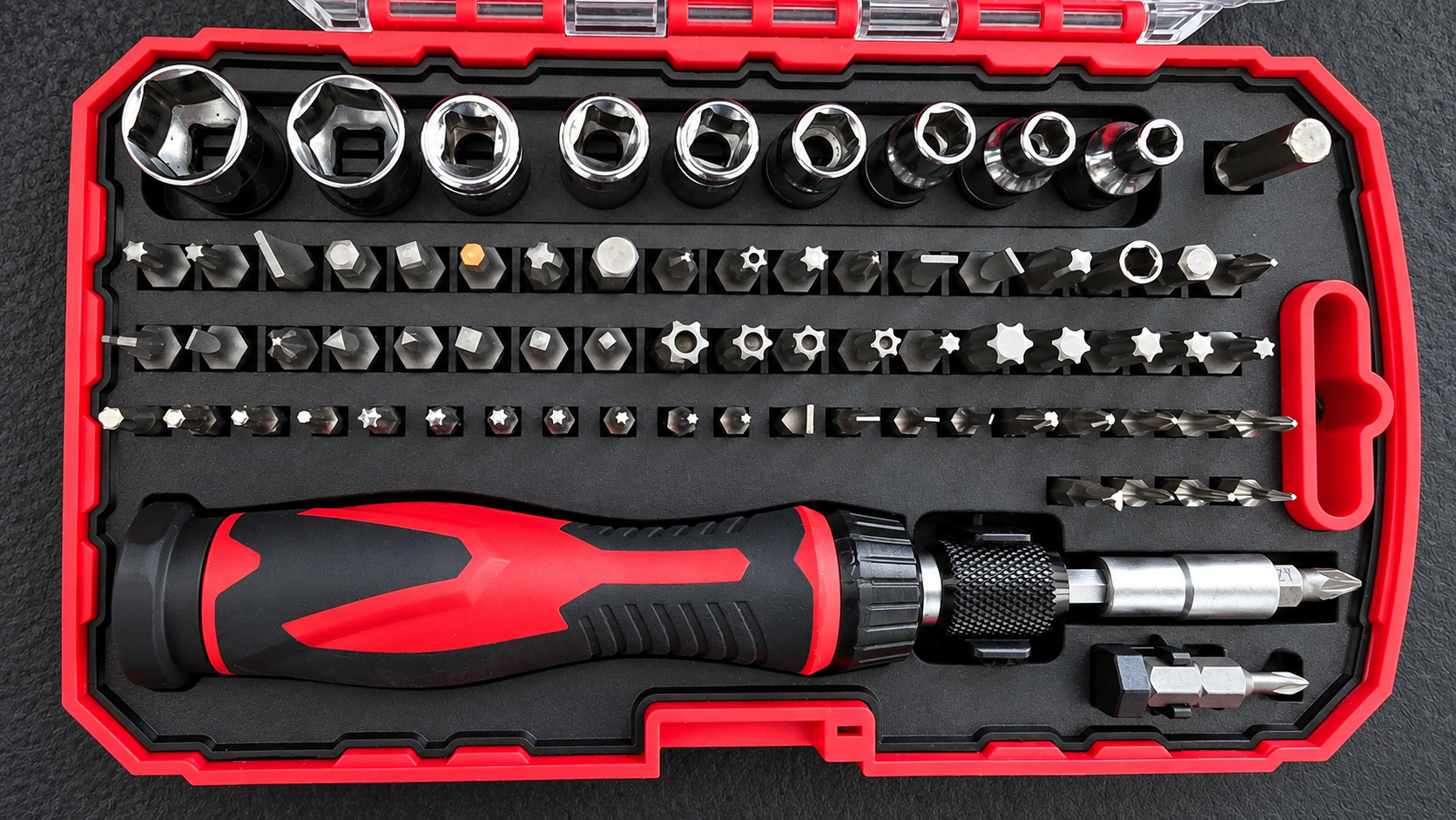 Amazon Basics 73-Piece Magnetic Ratcheting Screwdriver & Socket - photo 3