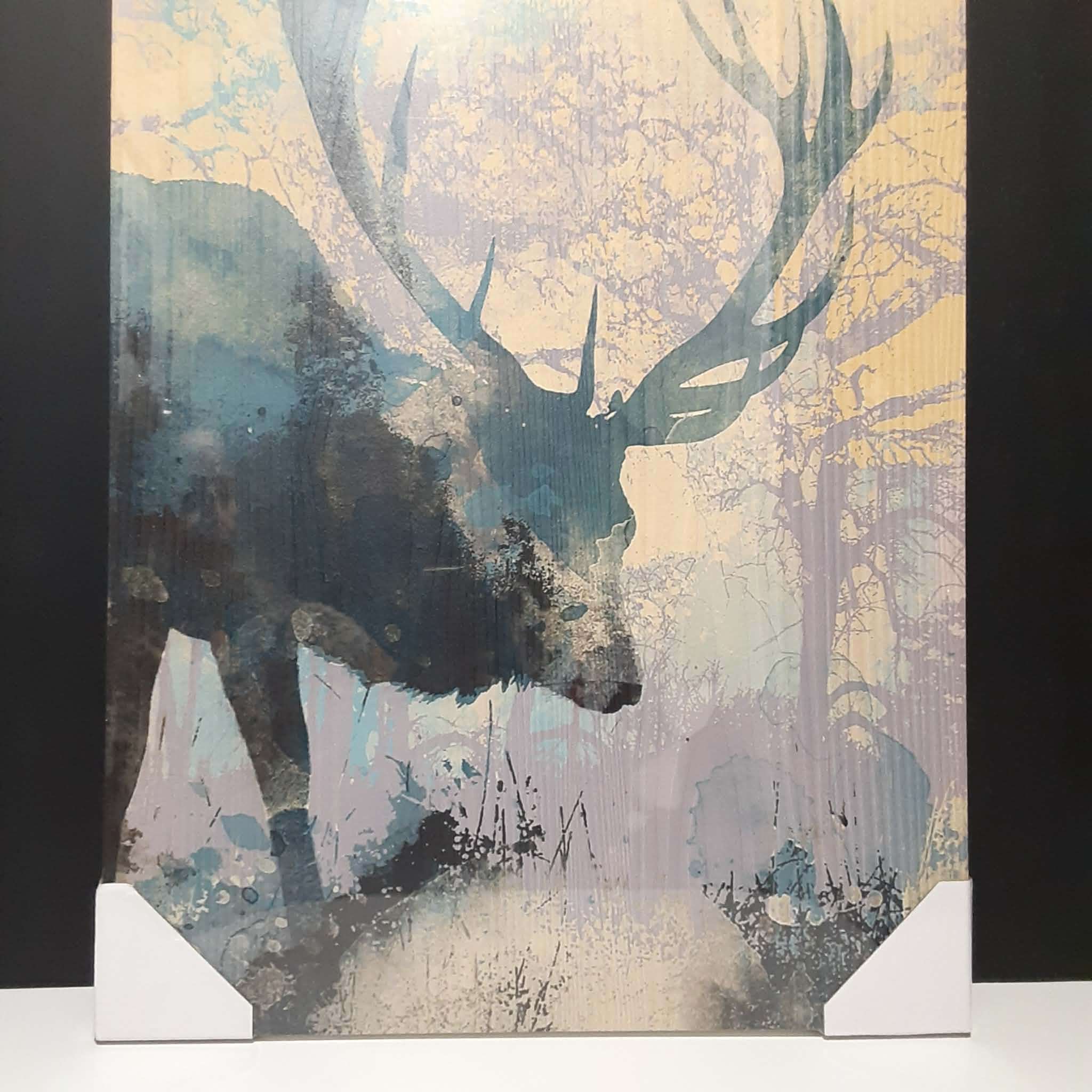 Deer Wall Art Printed on Wood Cabin Cottage Rustic Decor NEW