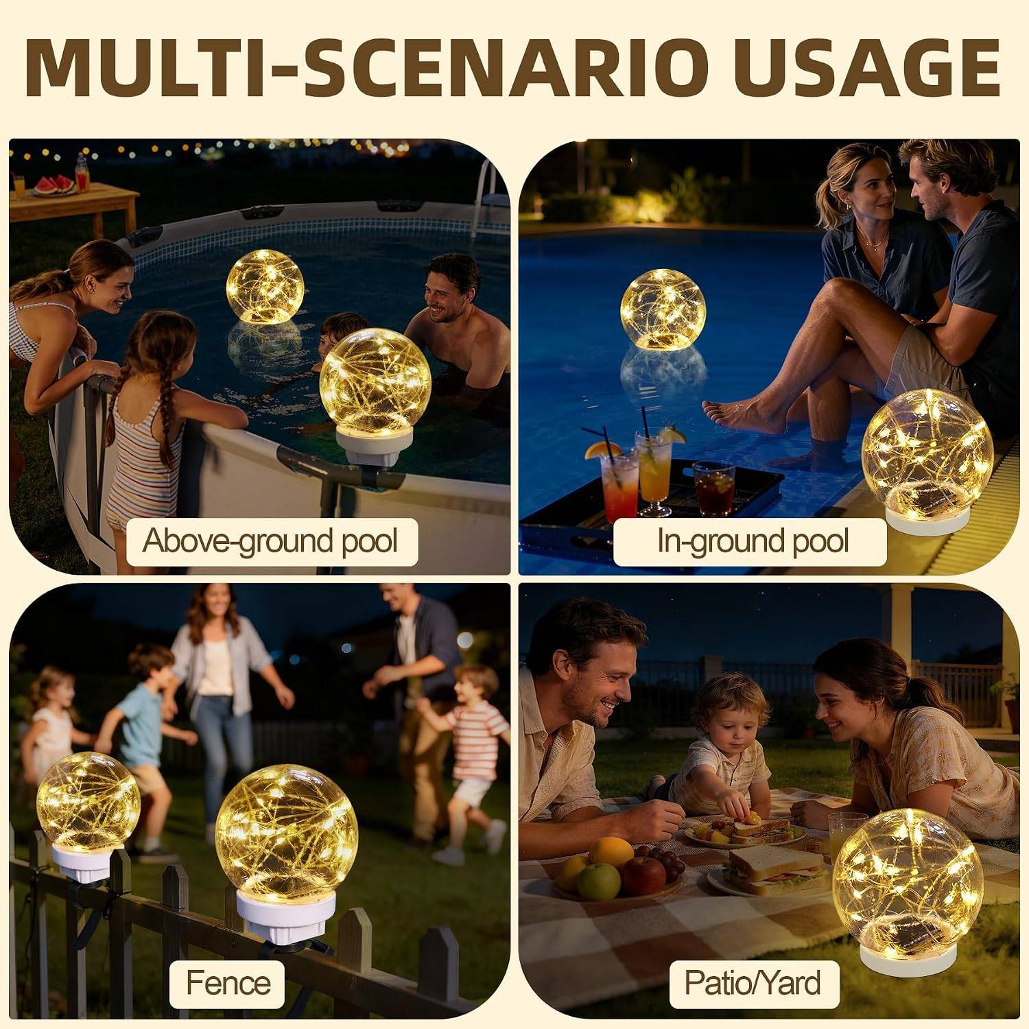 MeiLyte Solar Pool Lights for Above Ground Pool – 4 Pack - photo 4