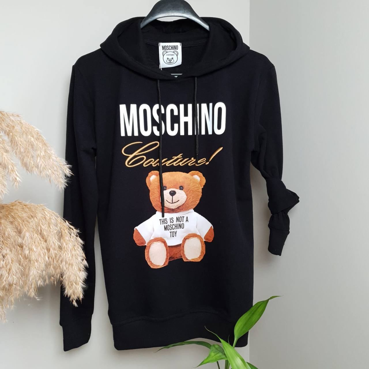 MOSCHINO COUTURE WOMEN’S HOODIE SWEATSHIRT – BLACK – NEW