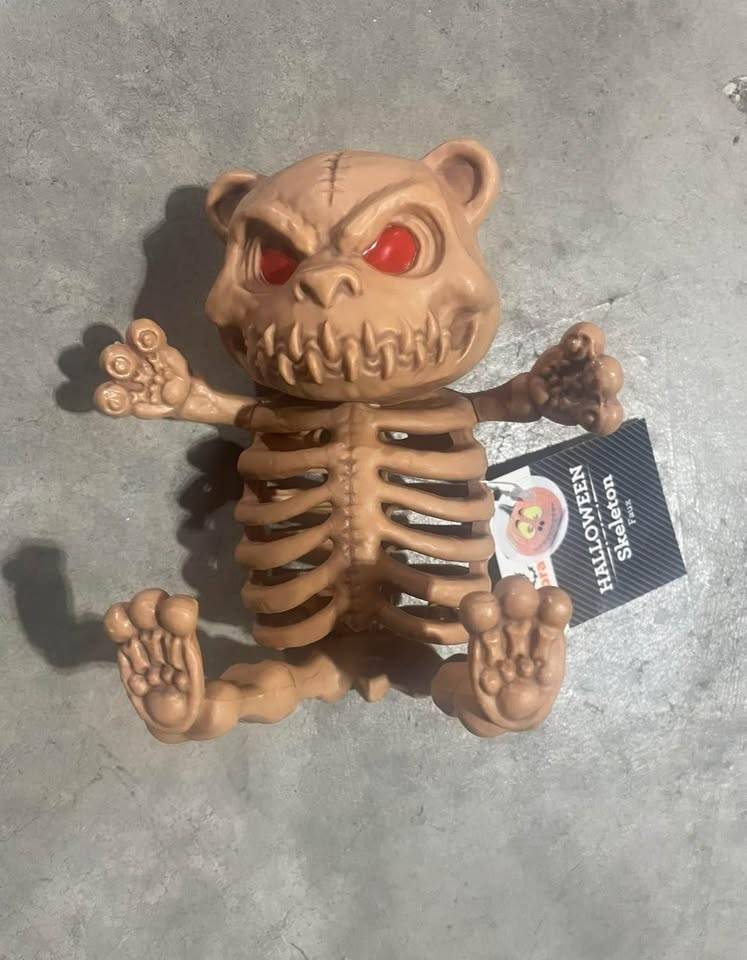 NEW- Halloween Evil Skeleton Bear - Faux
