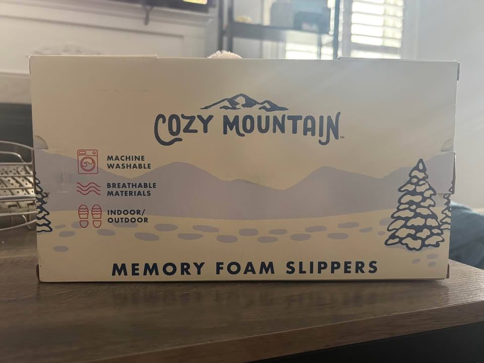 BNIB Cozy Mountain Memory Foam Slippers - MED 7-8 - photo 4