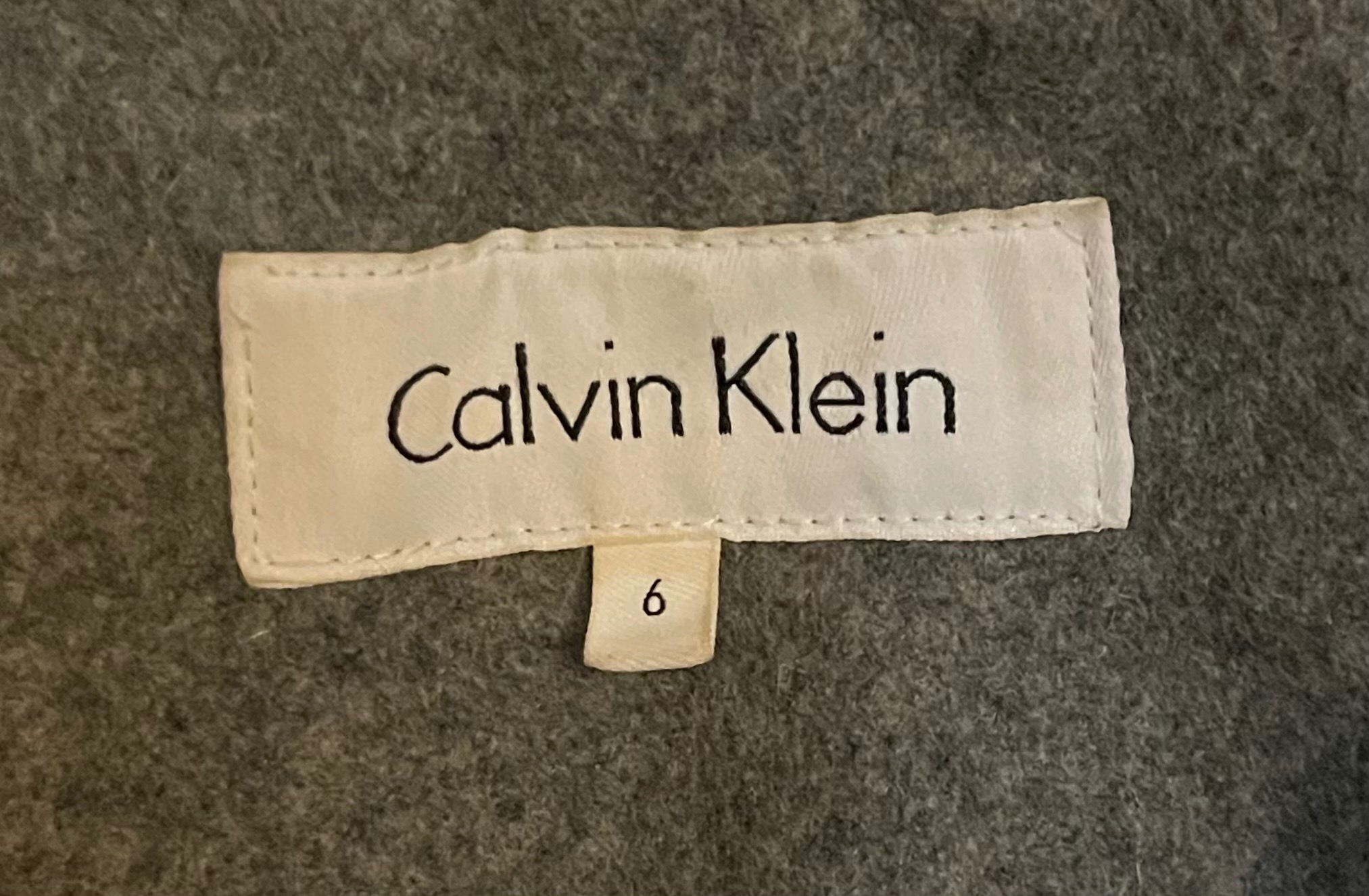 Calvin Klein Grey Wool Belted Coat (Size 6) - photo 4