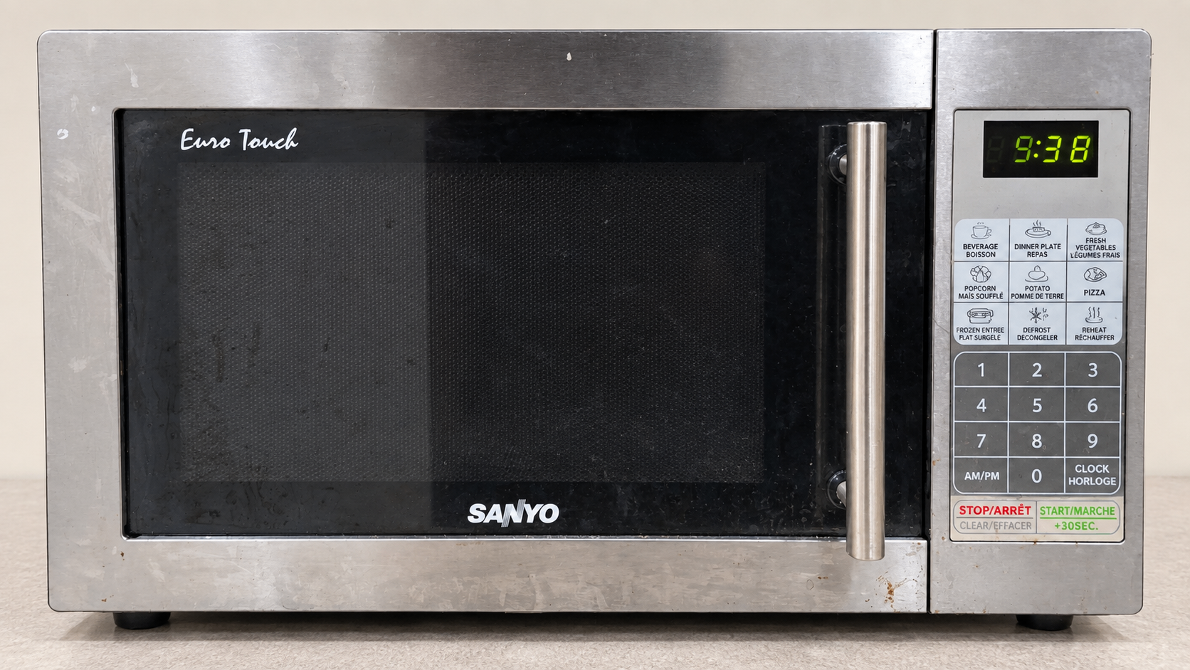 SANYO Euro Touch Stainless Steel Countertop Microwave
