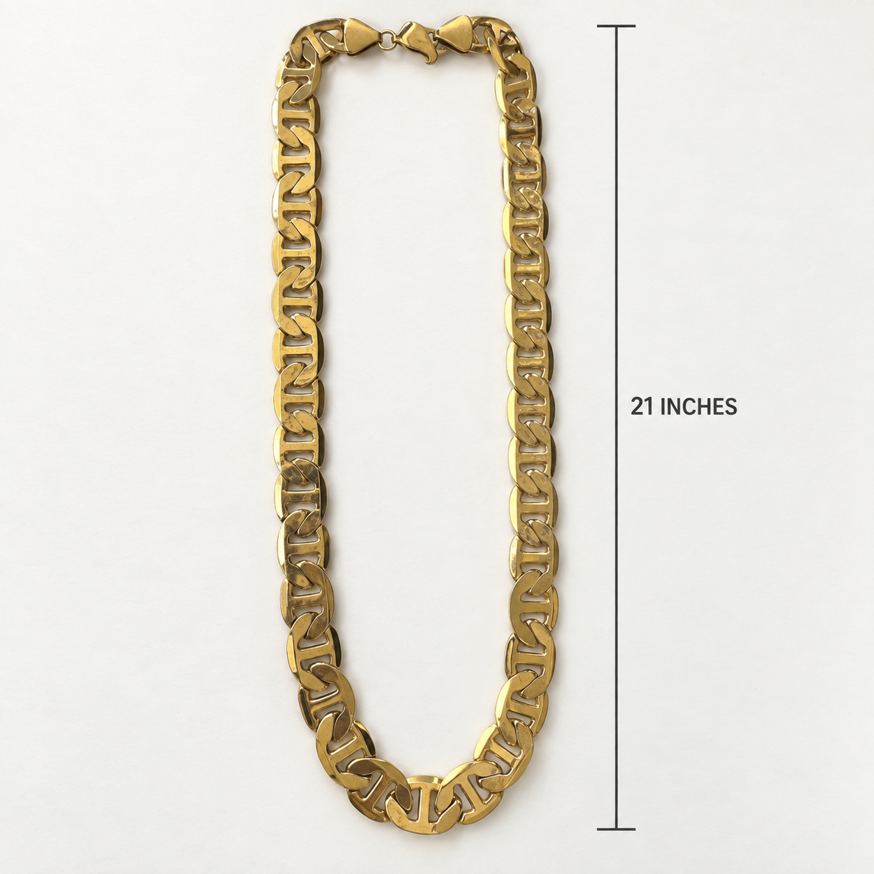 24K Gold Gucci Link Chain-21" heavy jeweler's bronze core - photo 2