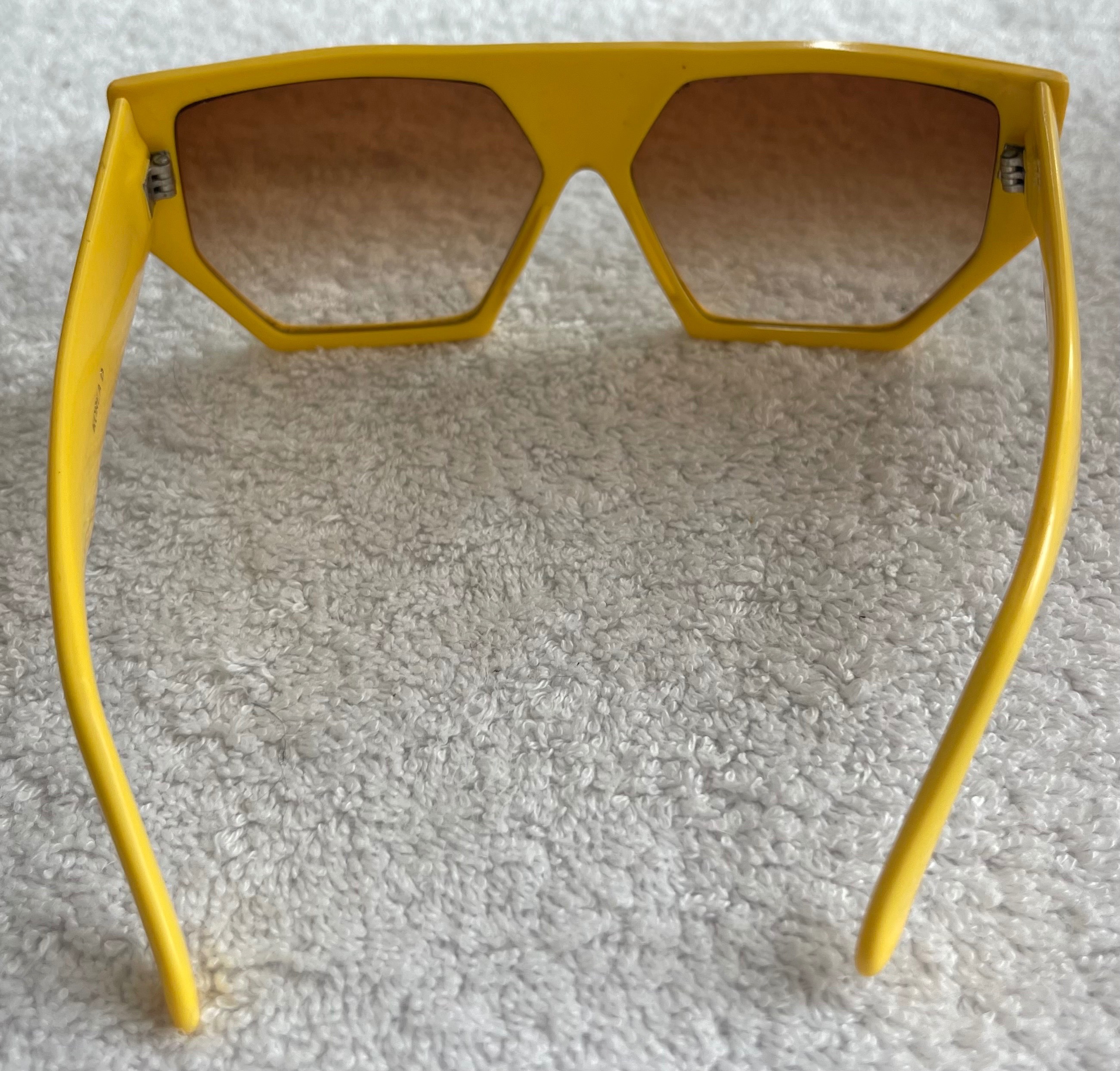 Vintage 80s Foster Grant Yellow Shield Sunglasses Frame - photo 4
